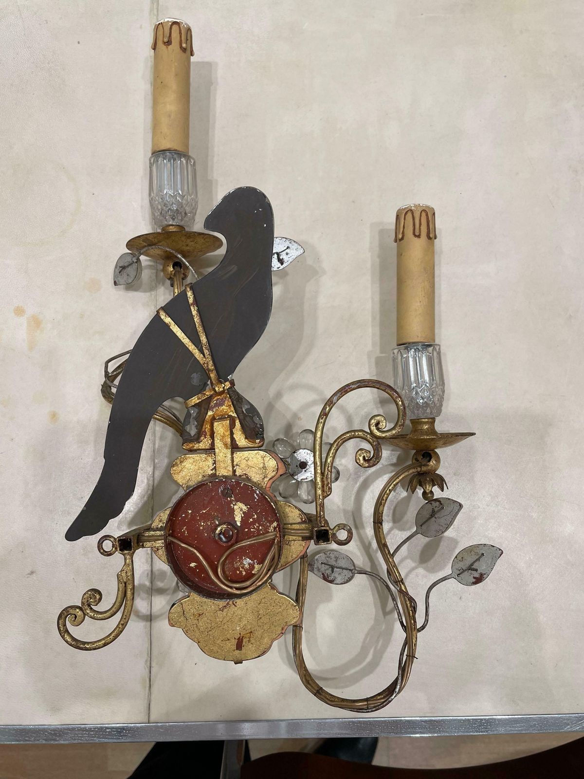 Stunning Pair Of Ancient Sconces By Maison Baguès, Art Déco, France photo for sale