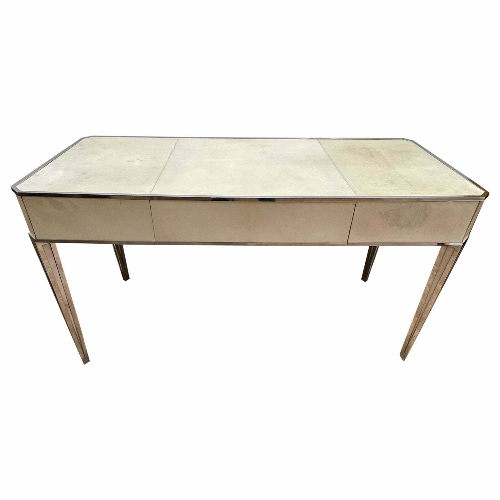 Parchment Covered Desk By Primavera, Art Deco, France, 1930's