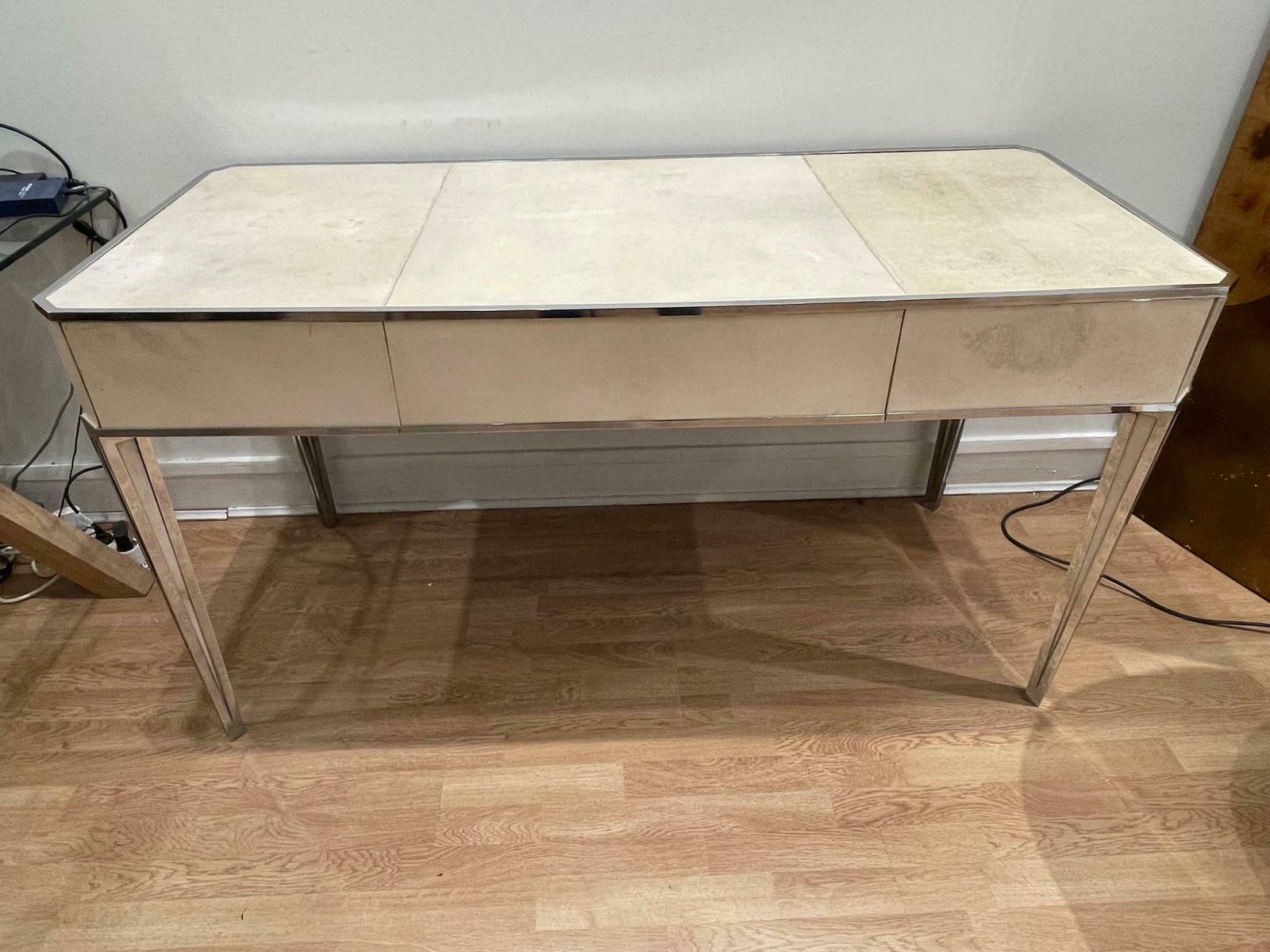 Parchment Covered Desk By Primavera, Art Deco, France, 1930's photo furniture