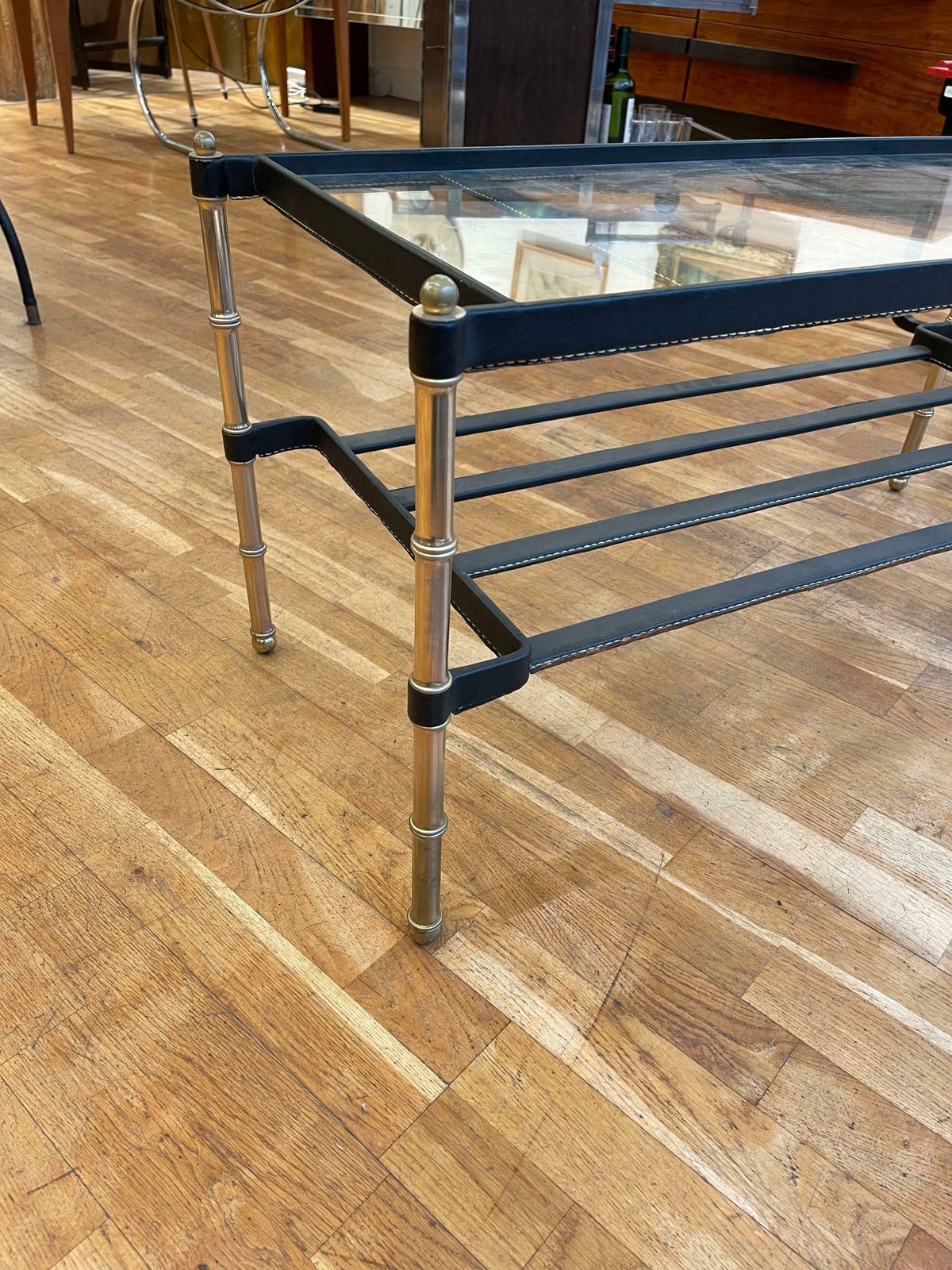 Beautiful Coffee Table By Jacques Adnet, France, Circa 1950 photo vinterior