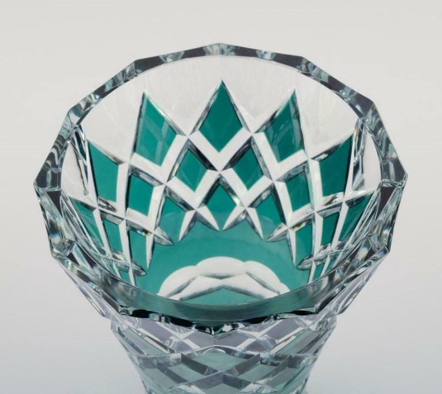 Val St. Lambert, Belgium, Large Art Deco Crystal Glass Vase. photo 815.0