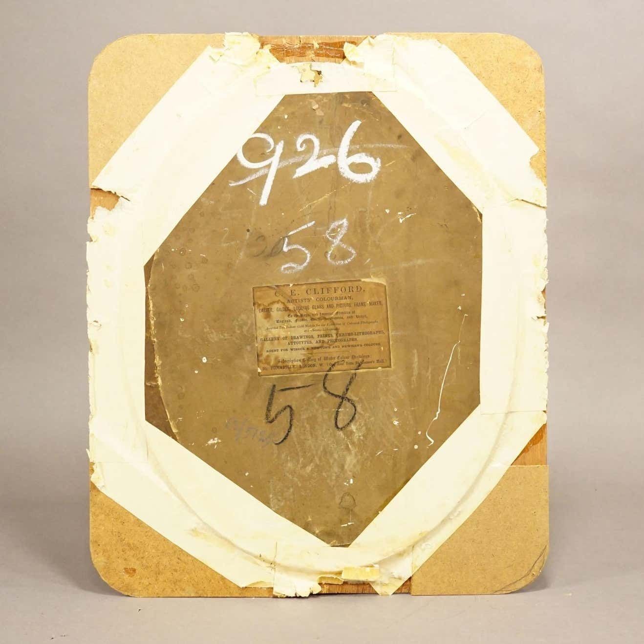 Antique Trompe L'oeil Painting By Micheangelo Meucci, Florence 1867 photo vintage