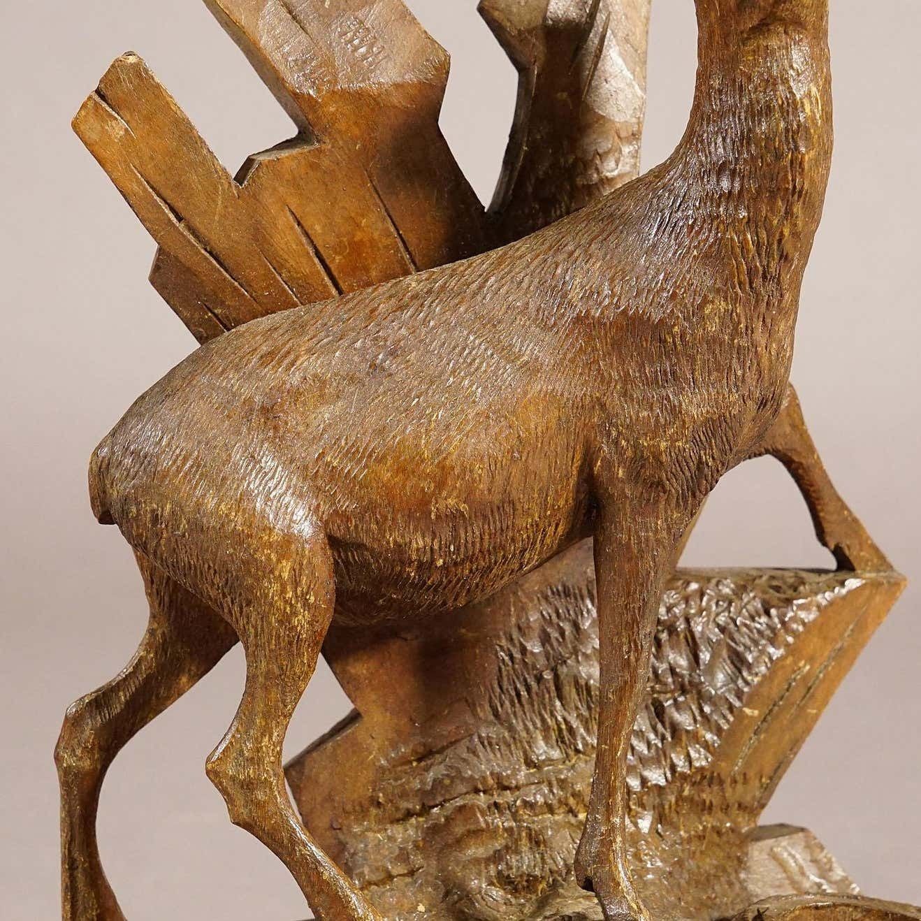 Finely Carved Wood Chamois Brienz, Switzerland Ca. 1900 photo buy