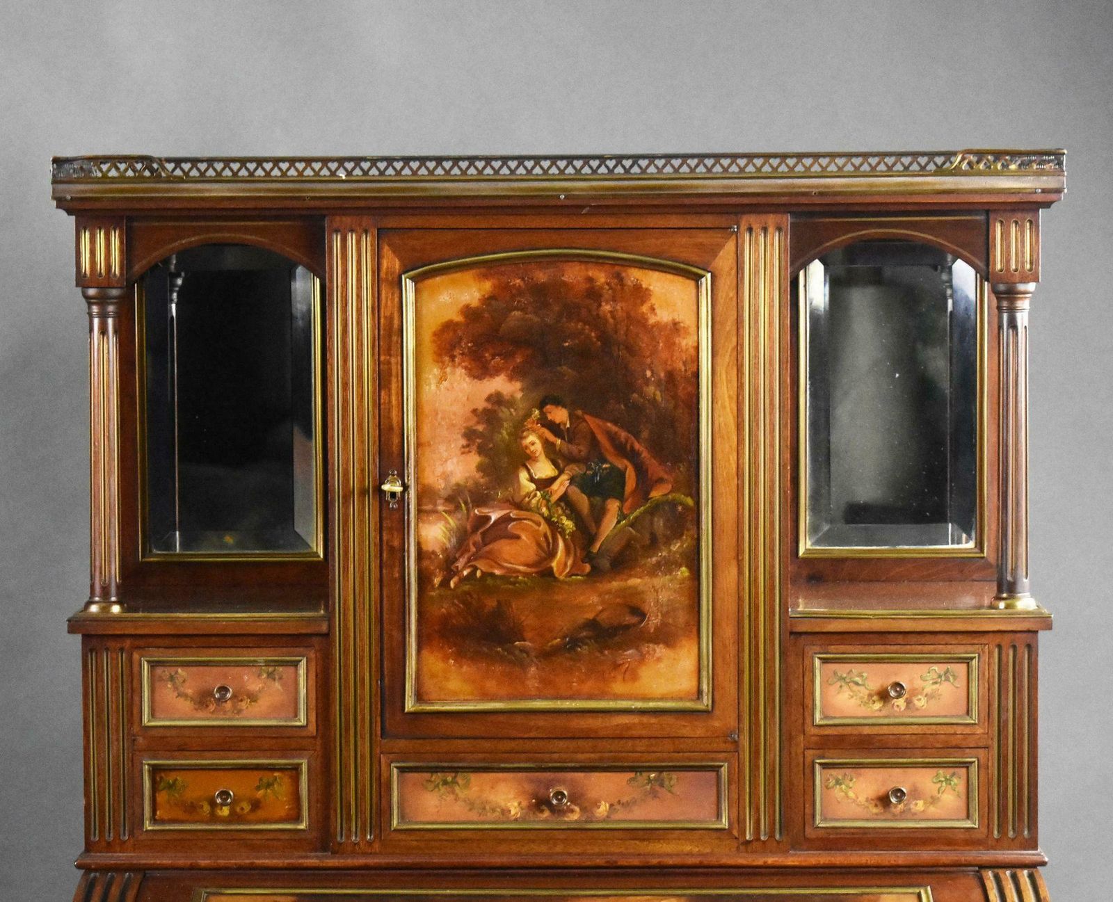 Pair Of 19th Century French Vernis Martin Cylinder Top Desks photo 10000.0