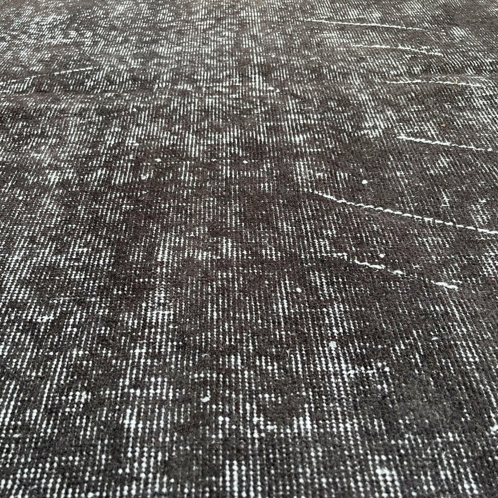 Distressed Turkish Rug 200 X 100 Cm Wool Vintage Rug, Over Dyed Grey photo buy