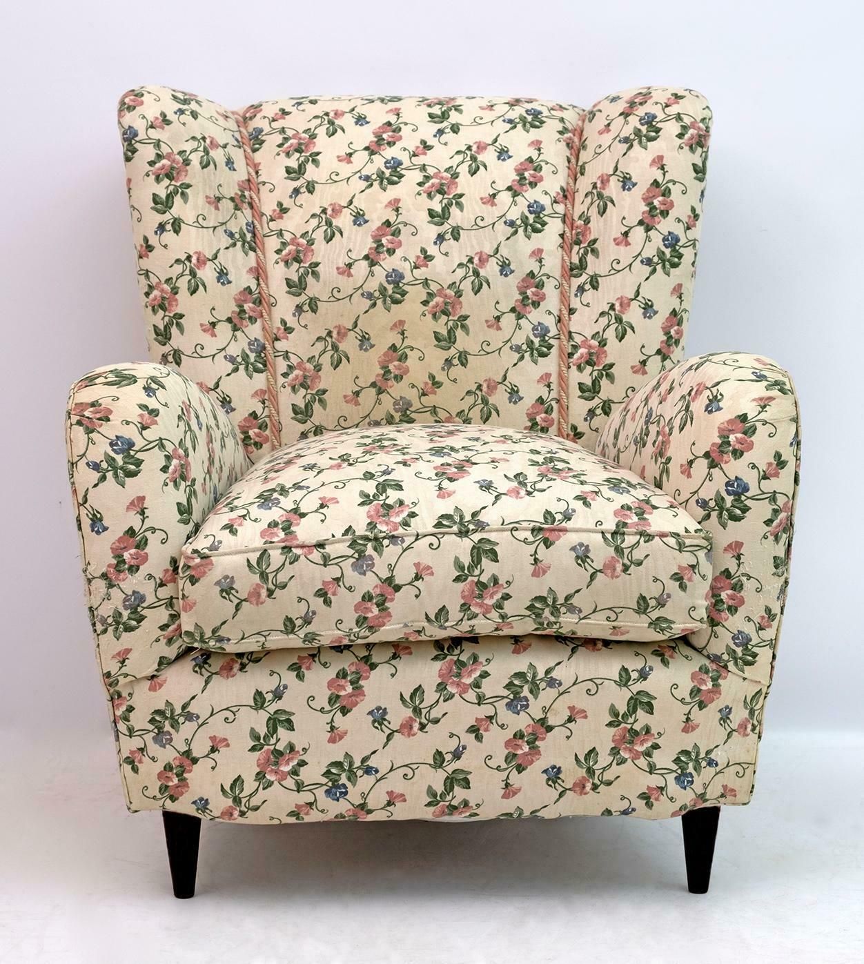 Pair Of Paolo Buffa Mid Century Modern Italian Armchairs, 1950s photo for sale