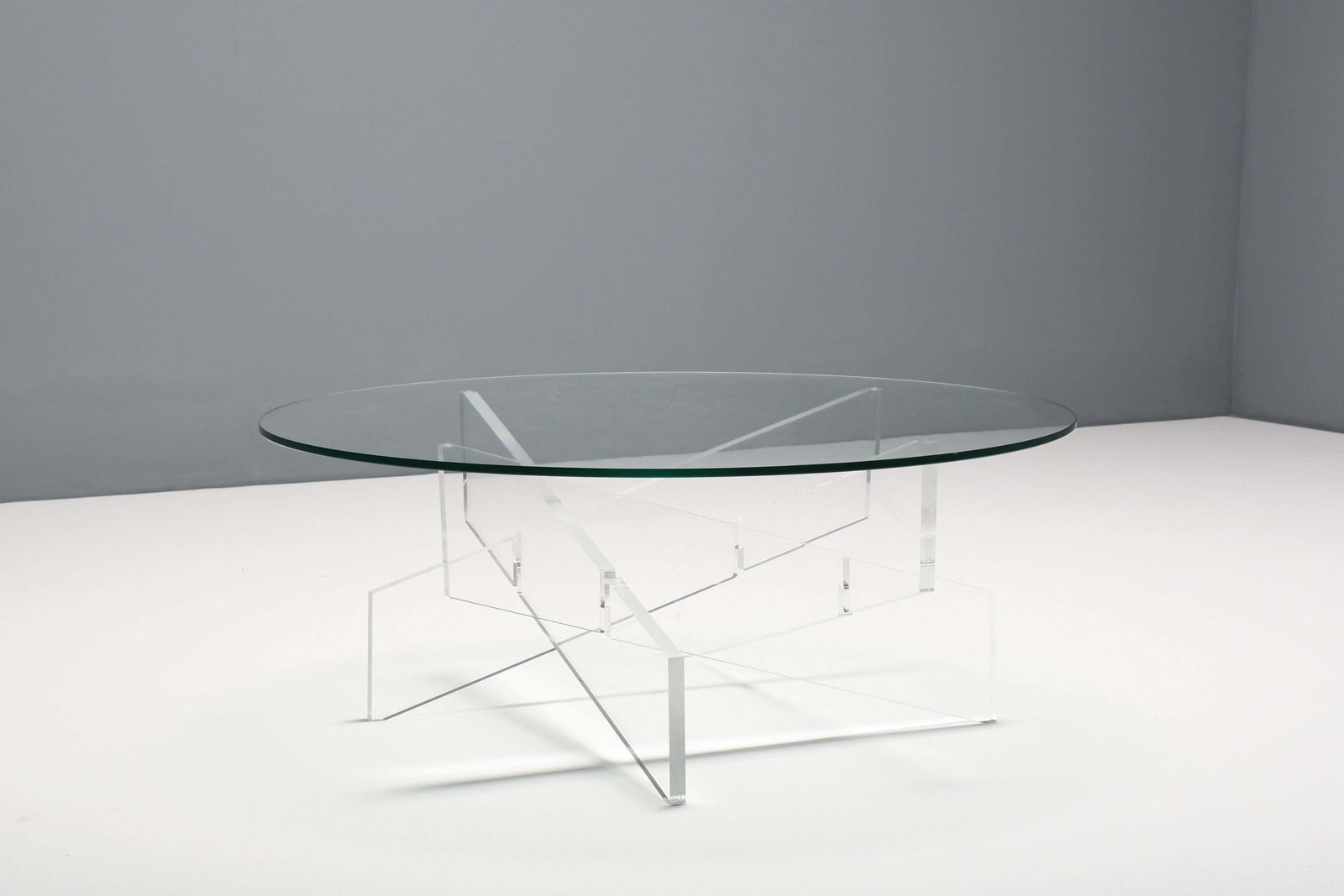 Graphic Lucite And Glass Coffee Table, Italy 1970s photo for sale