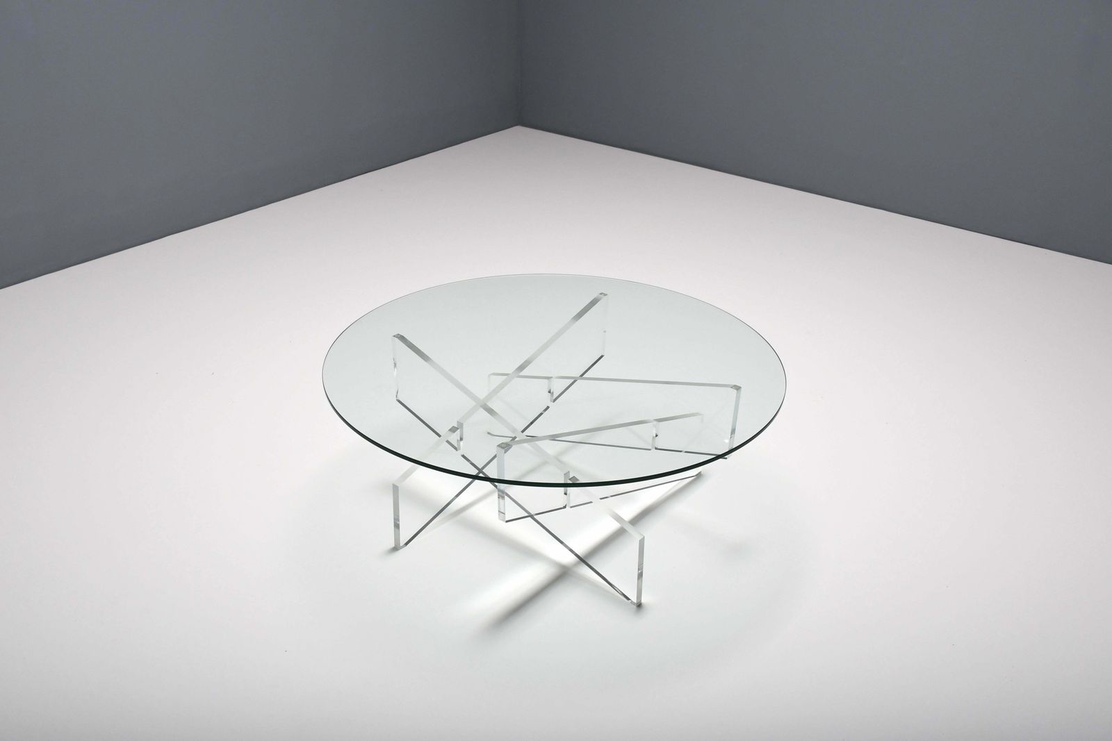 Graphic Lucite And Glass Coffee Table, Italy 1970s photo buy