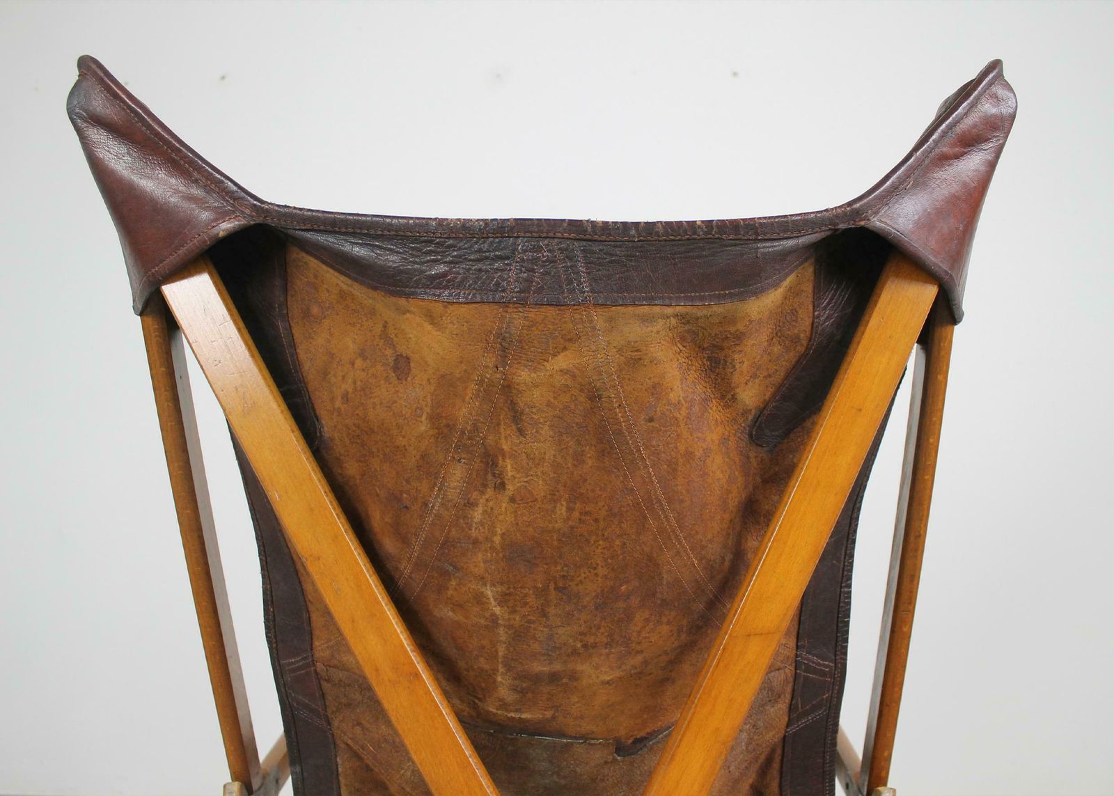 Vittoriano Viganò Tripolina Folding Chair In Wood And Leather 1930s Italy photo buy