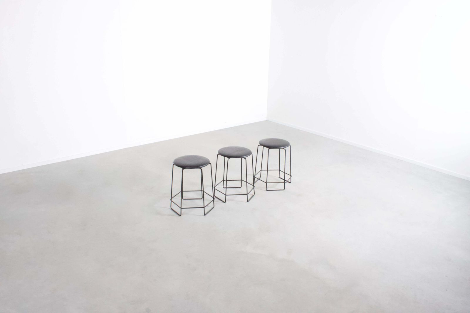 Set Of Square Verner Panton Wire Stools, 1960s photo for sale
