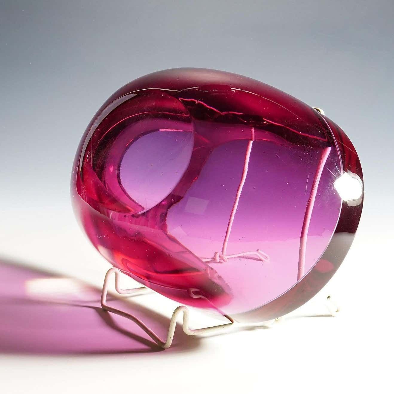 photo furniture Large Seguso Vetri D'arte Murano Sommerso Glass Bowl 1960s