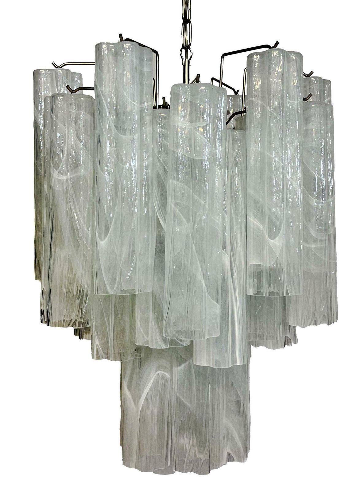 Elegant Glass Tube Chandelier   30 Albaster White Glasses photo 1049.0