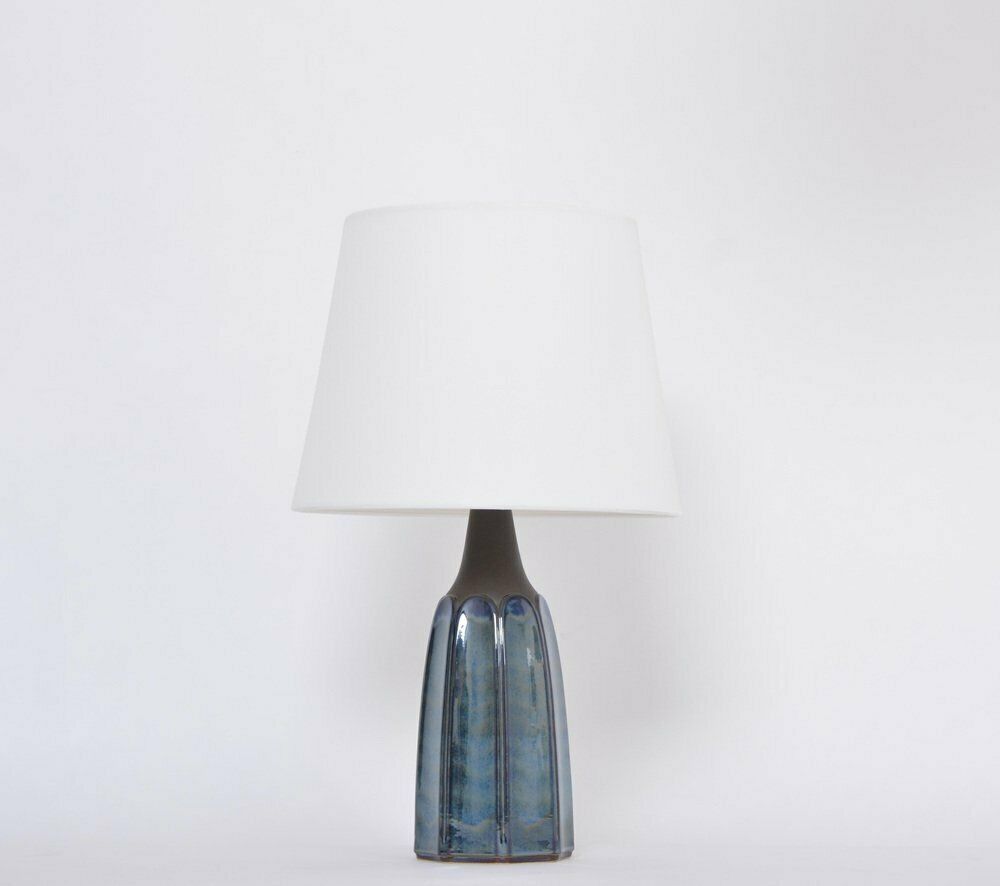 Tall Blue Stoneware Model 1042 Table Lamp By Einar Johansen For Søholm, 1960s photo furniture