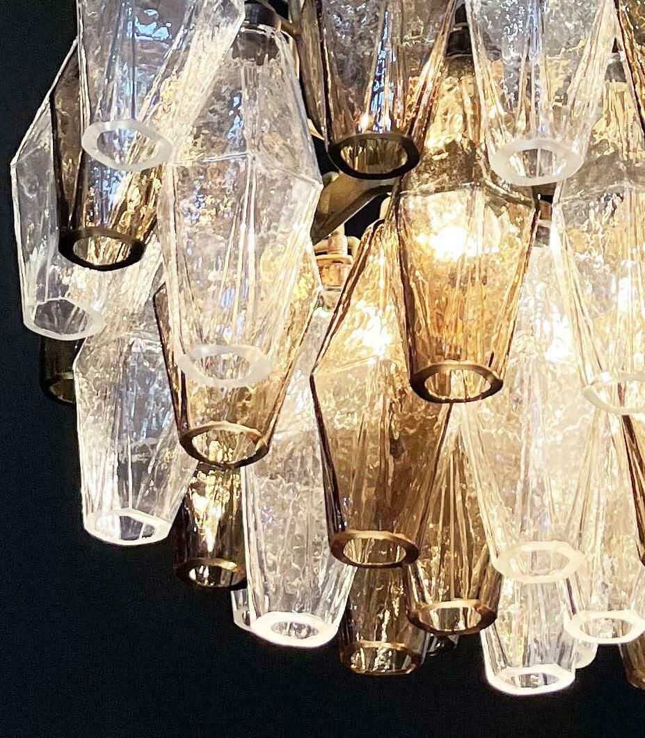 Lighting Elegant Murano Poliedri Chandelier   Carlo Scarpa   Clear And Smoked Glasses photo