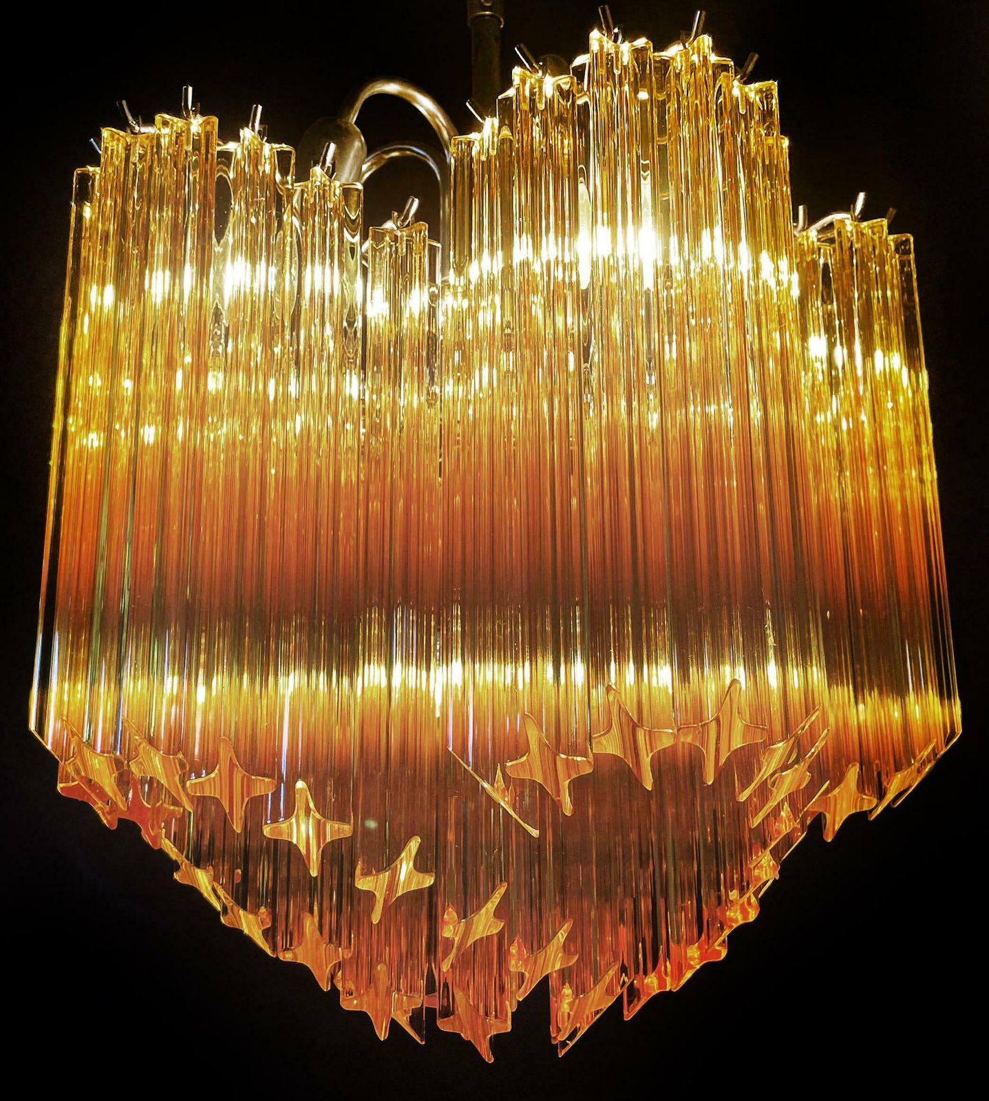 Sophisticated Modern Quadriedri Glass Chandelier   60 Amber Prism Quadriedri photo buy