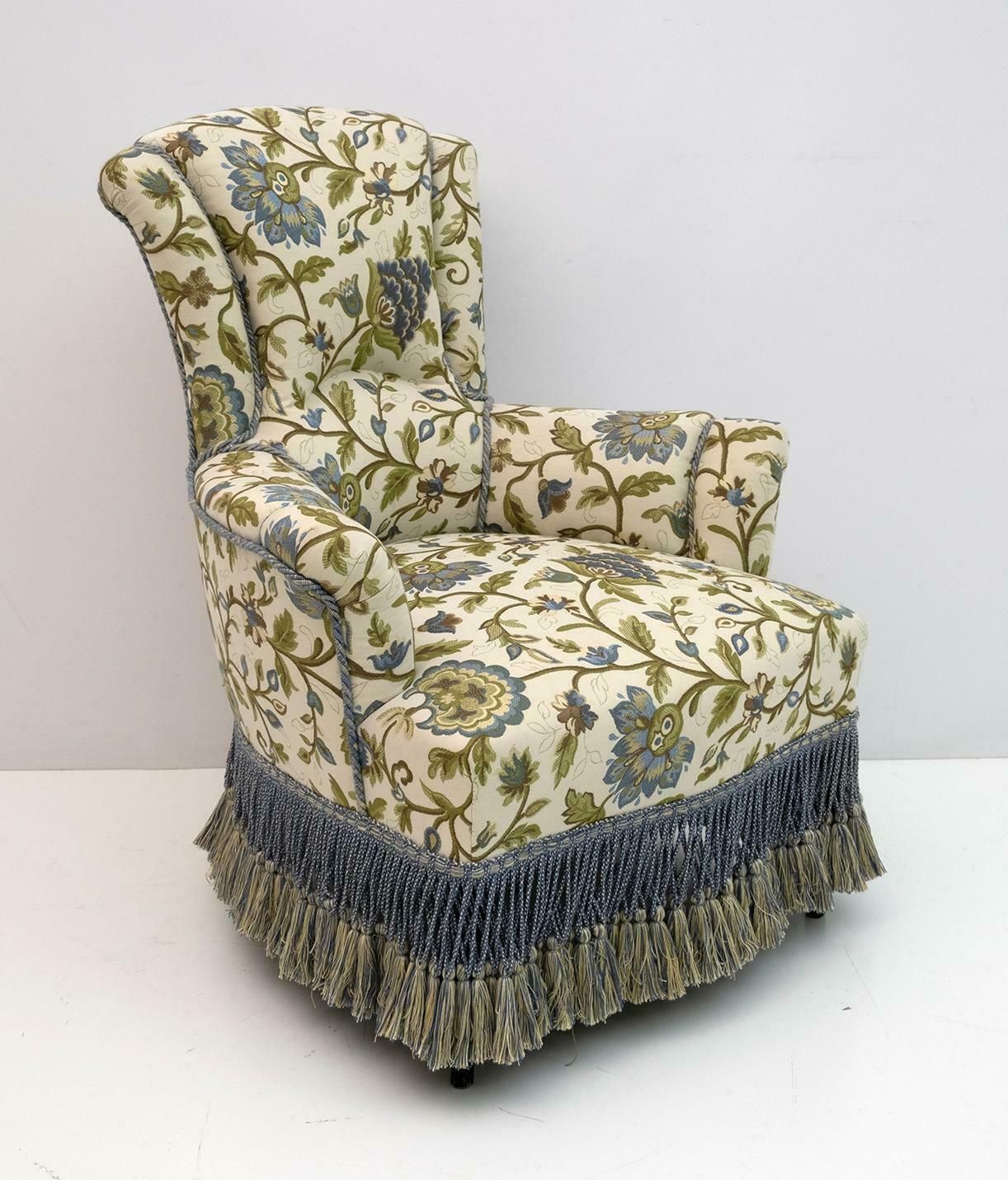 Pair Of Rare 19th Century Napoleon III Brocade Armchairs photo vinterior