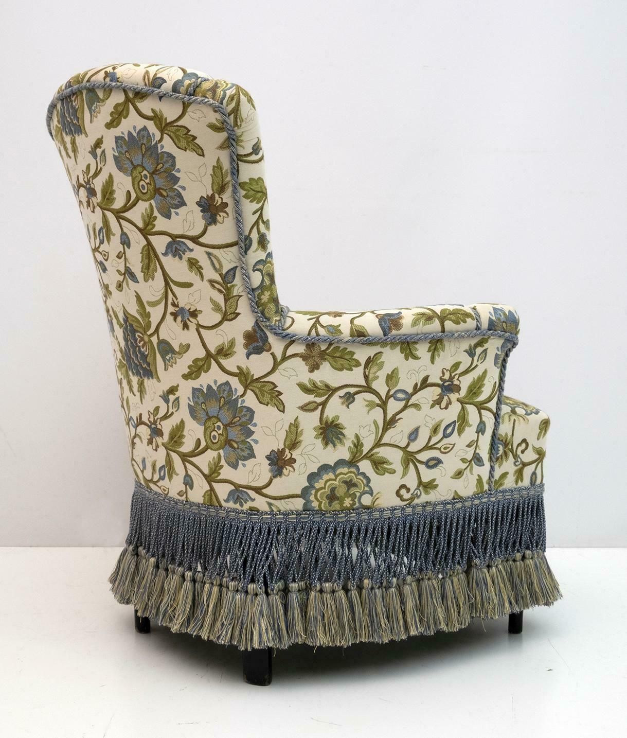 4303.0 Pair Of Rare 19th Century Napoleon III Brocade Armchairs photo