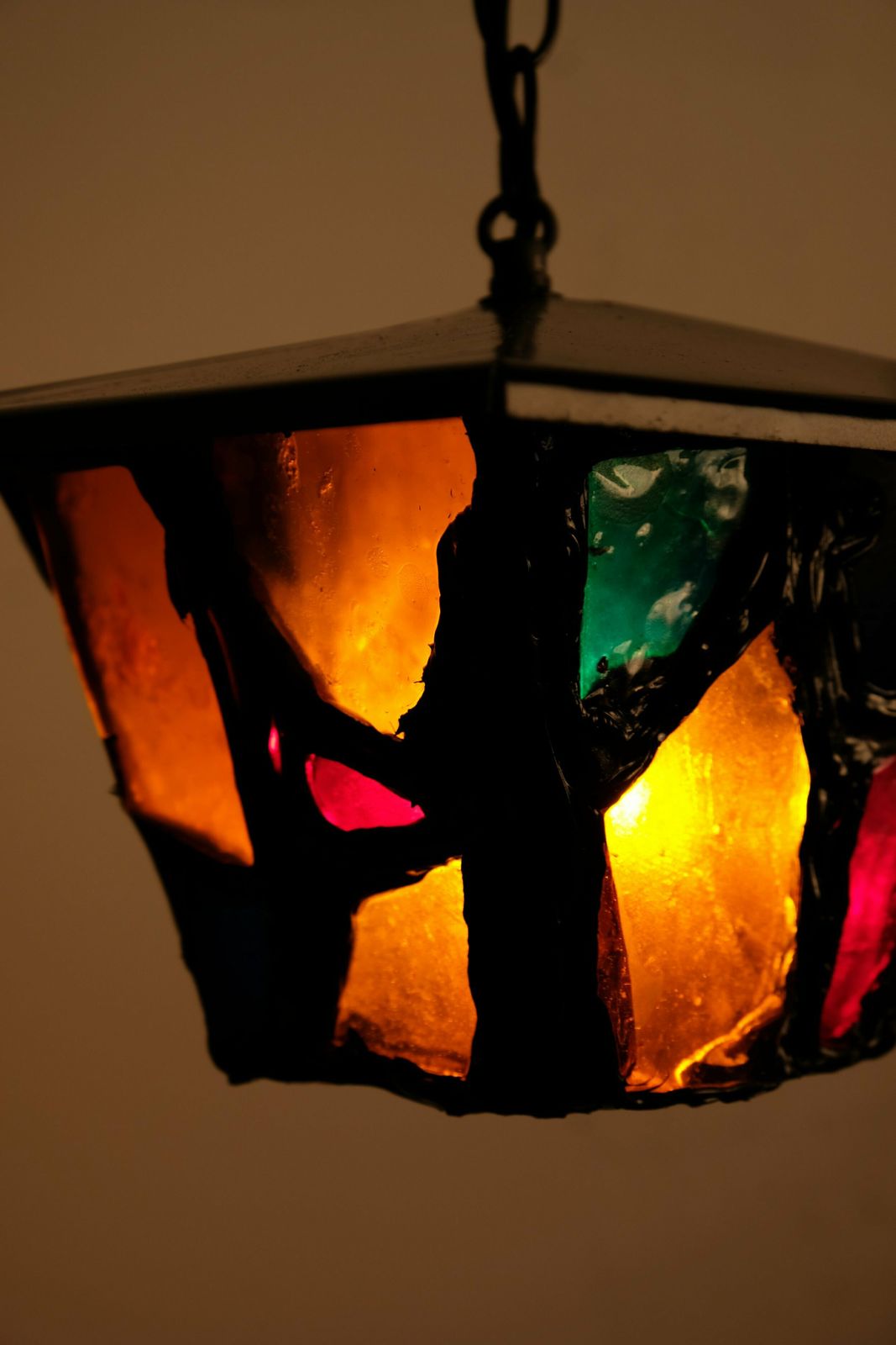 Pair Of Coloured Glass Pendants In The Style Of Peter Marsh photo furniture