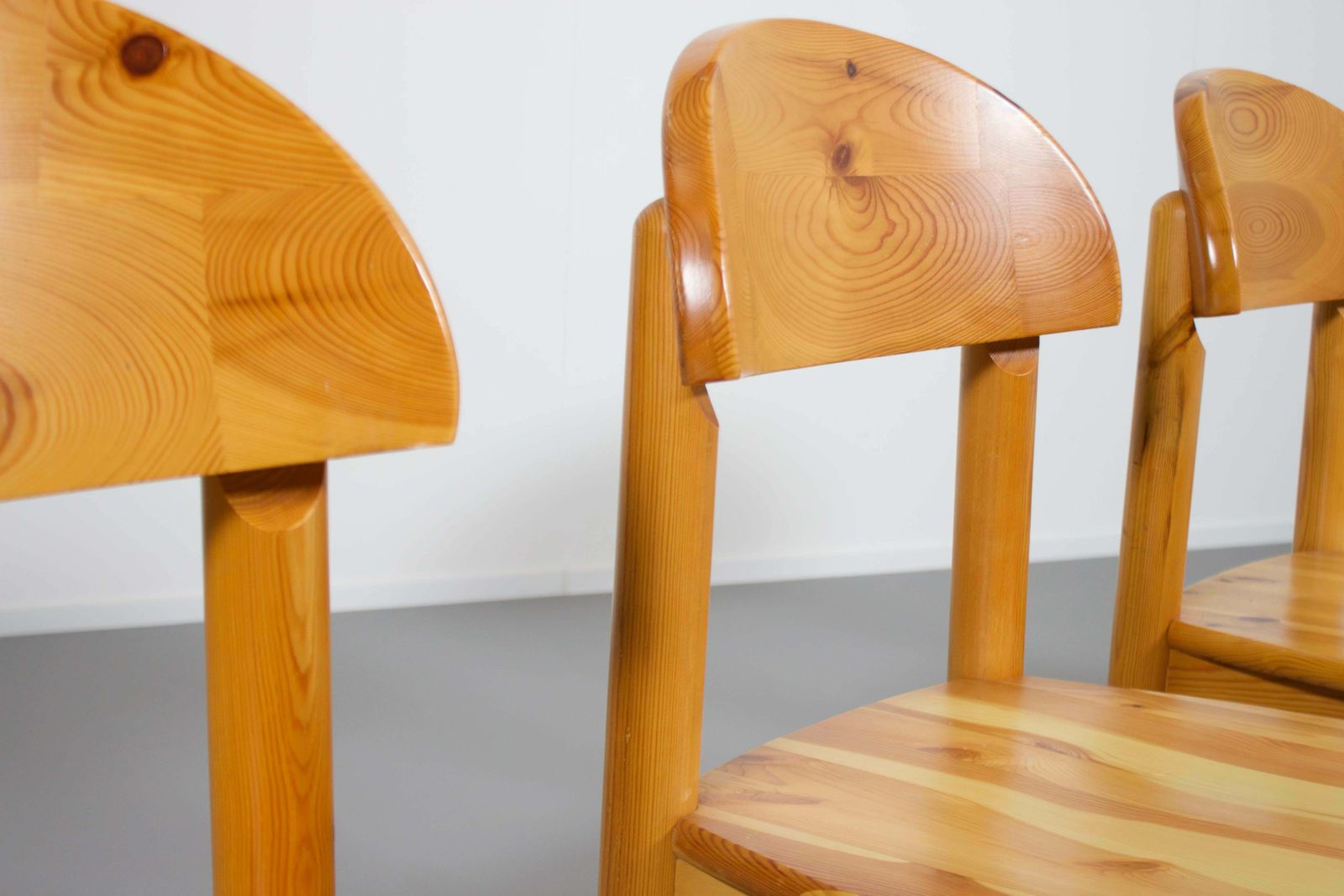 Set Of Four Rainer Daumiller Pine Wood Dining Chairs, 1970s photo buy
