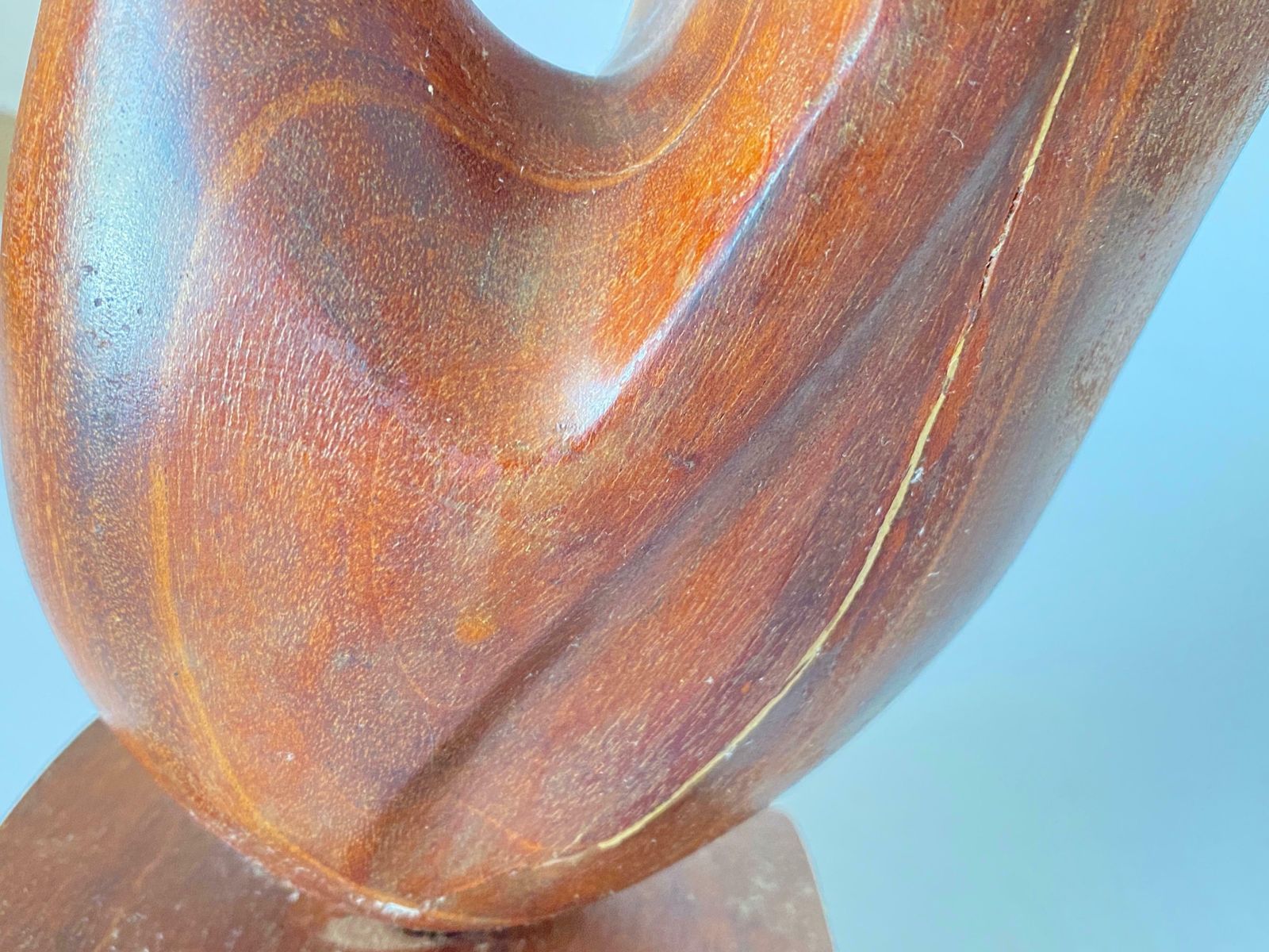 Wood Abstract Sculpture In The Style Of Alexandre Noll Brown Color, France, 1960 photo for sale