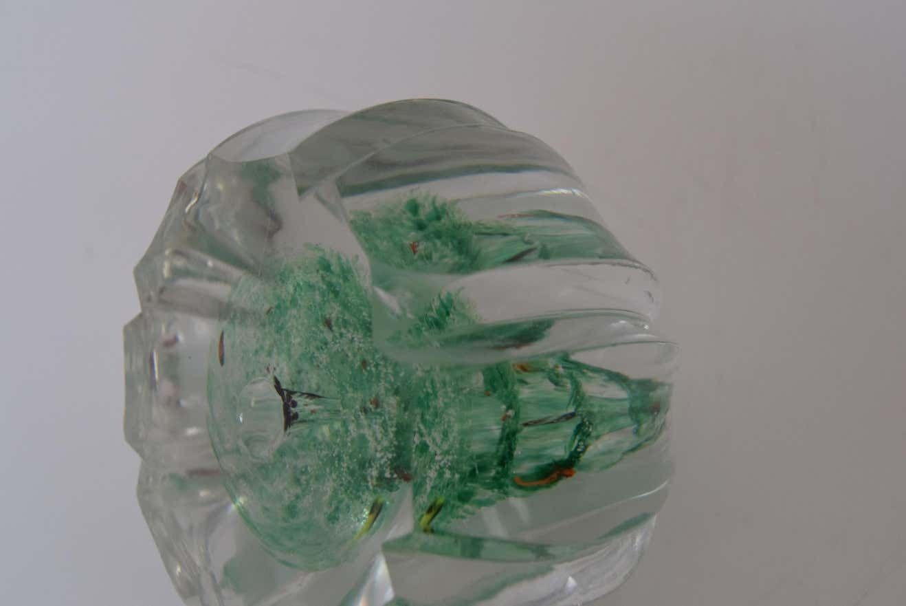 Home Decor Art Glass Paperweight, Glasswork Novy Bor, 1950s photo