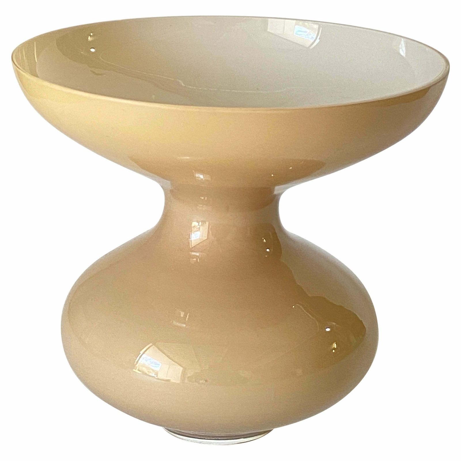 Opaline Vase Hand Made In Brown Colour Made In 1970 Italy