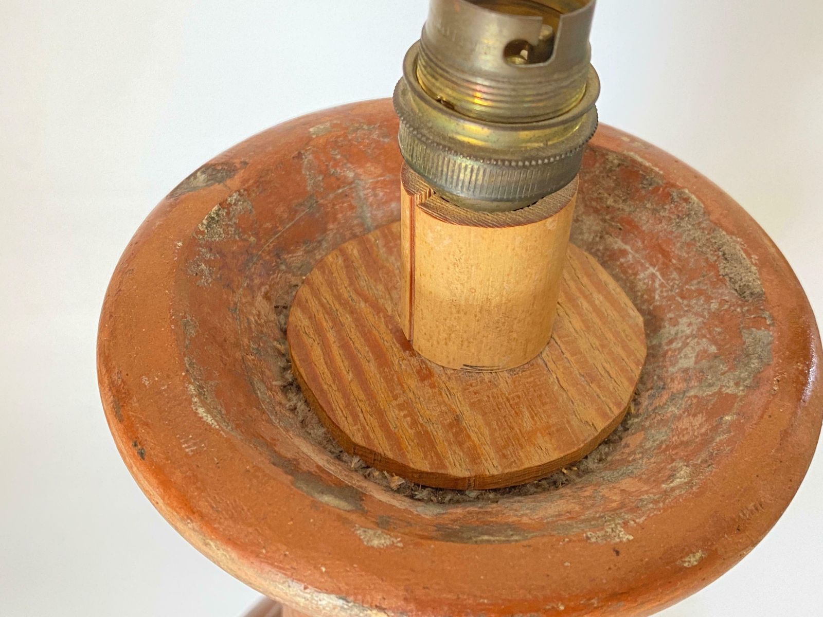 photo vintage Tall French Neoclassical Terracotta Baluster Lamp, Brown Colour 19th Century