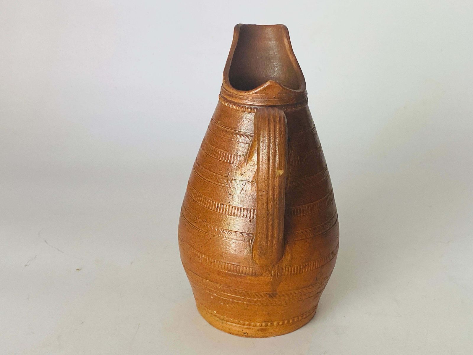Stoneware Jug Pitcher Beautiful Patina From France Circa 1960 Brown photo furniture
