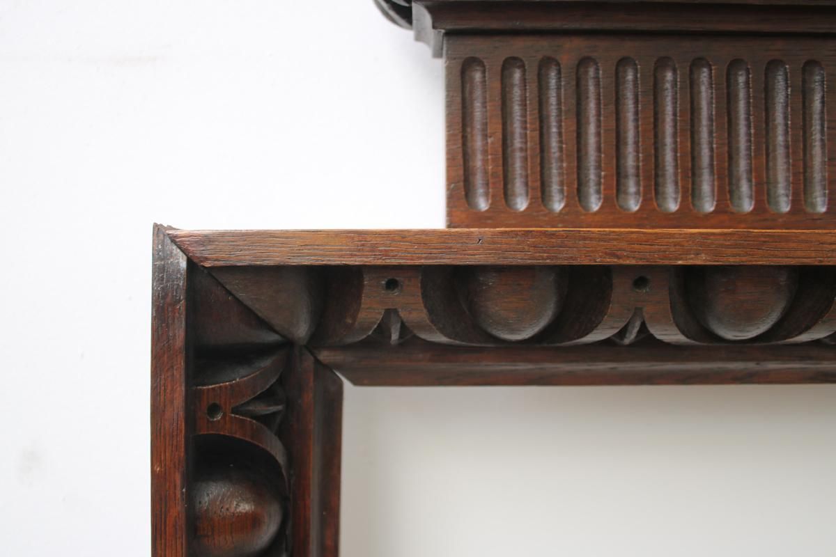 Home Fixtures Large And Unusual Restored Reclaimed Antique Late Victorian Carved Oak Fireplace Surround photo