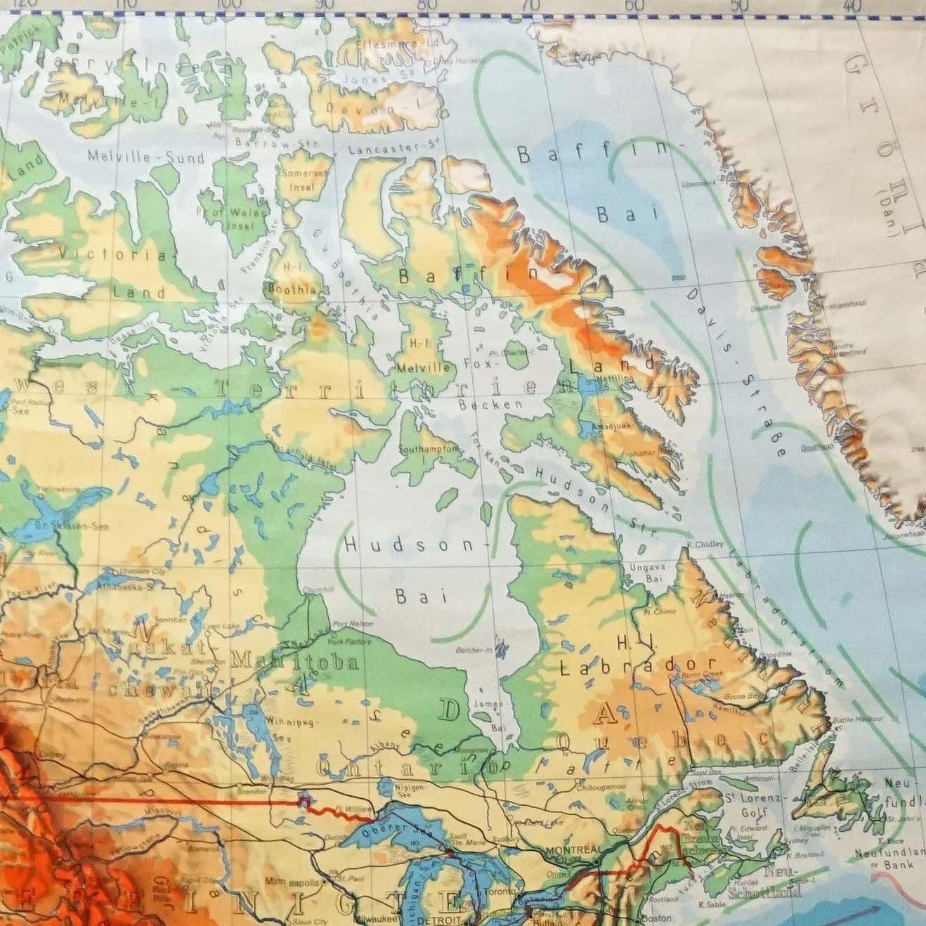 Vintage Mural Map Of The Western Part Of The World America North Middle South photo Art