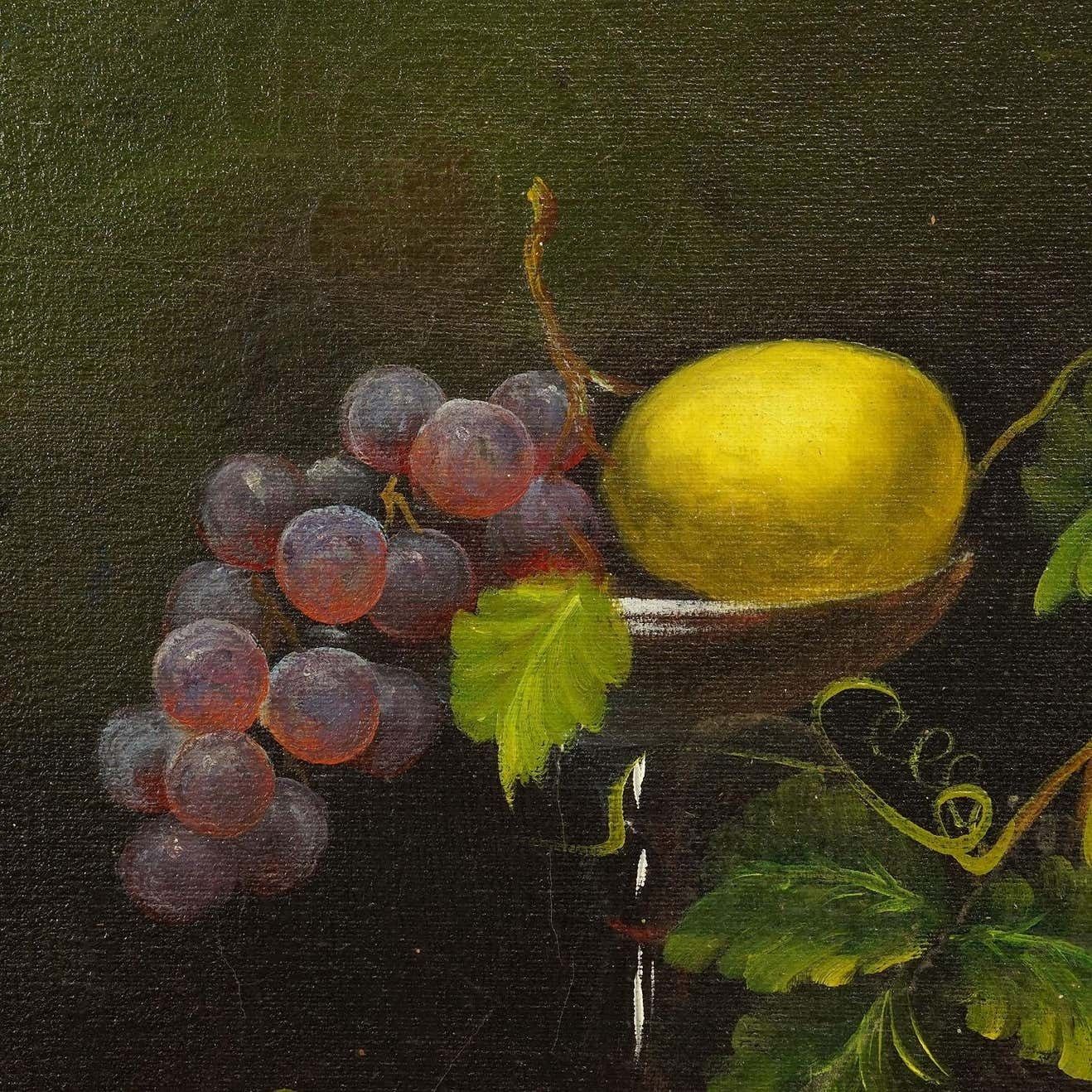 Still Life With Fruits, Oil Painting On Canvas, Germany 1950s photo buy