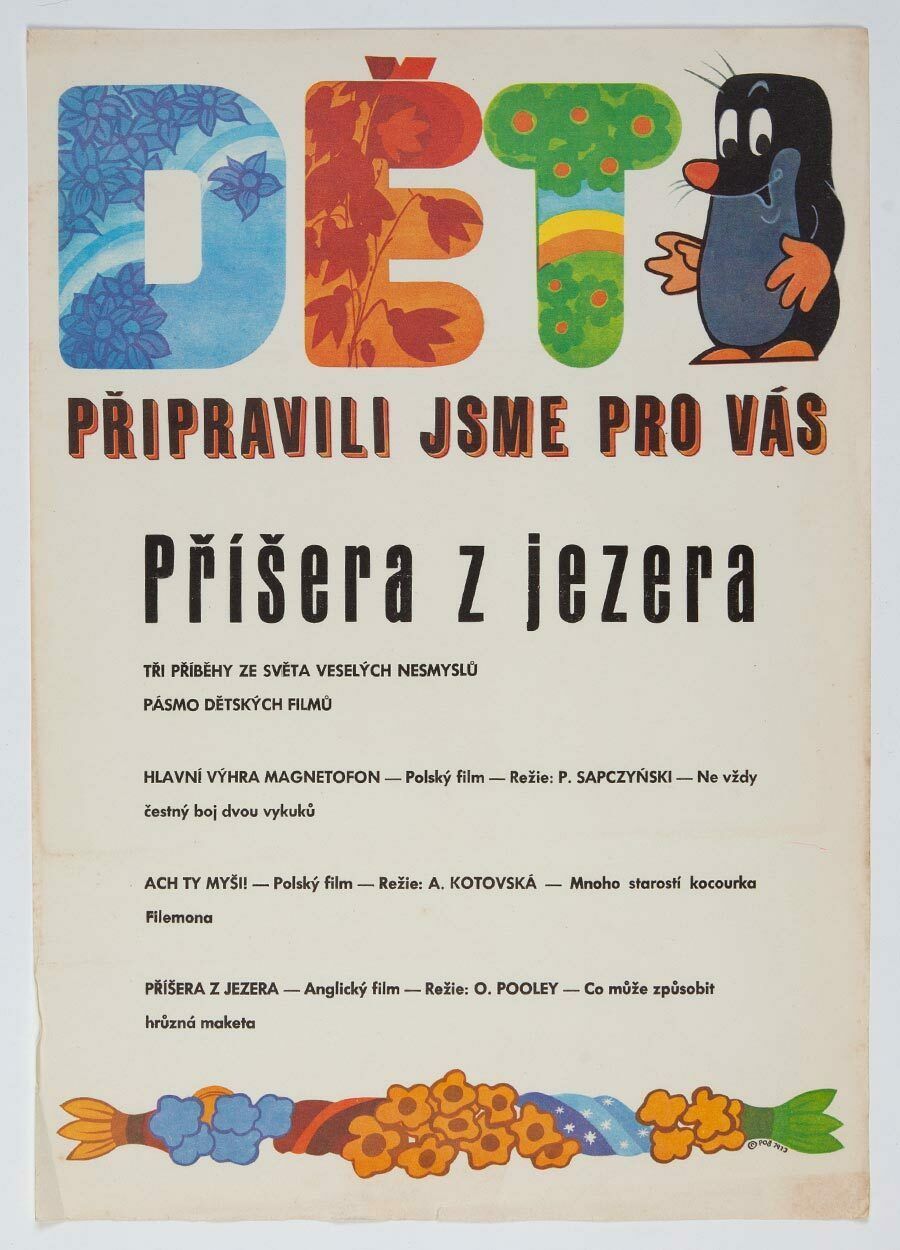 Original Film Poster, The Monster From The Lake, Petr Poš, 1973, Genuine Czech Vintage Print