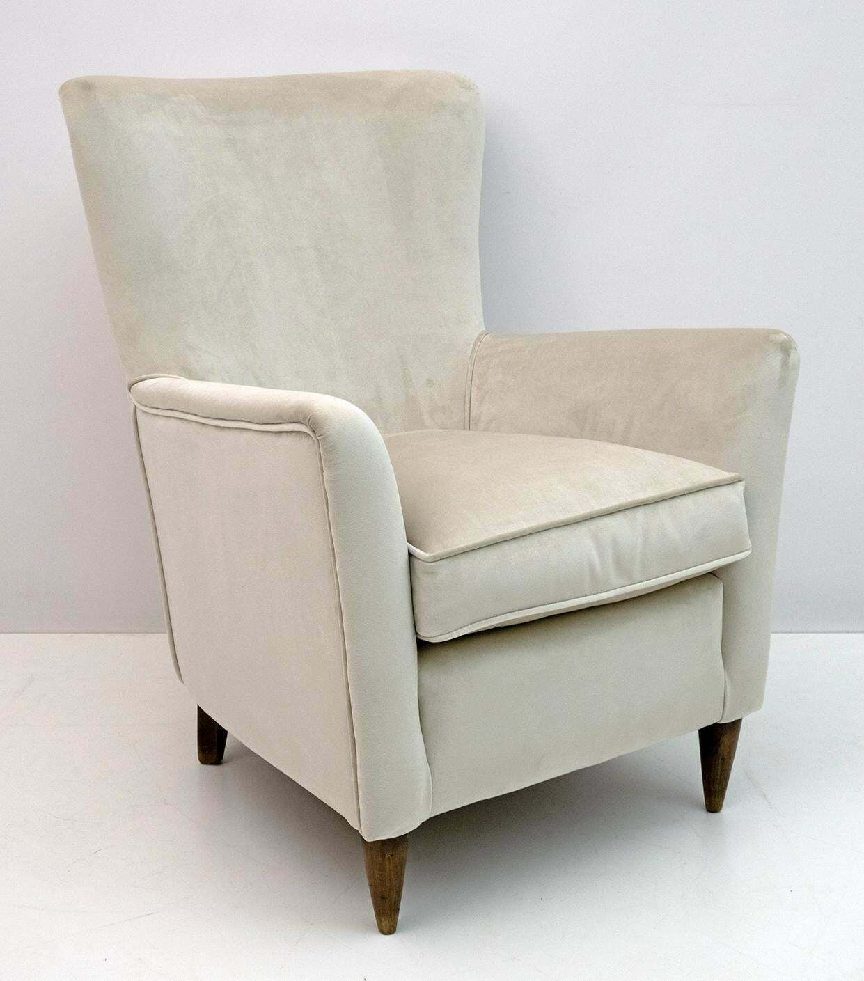 Pair Of Gio Ponti Mid Century Modern Italian Velvet Armchairs For Isa, 1950s photo furniture