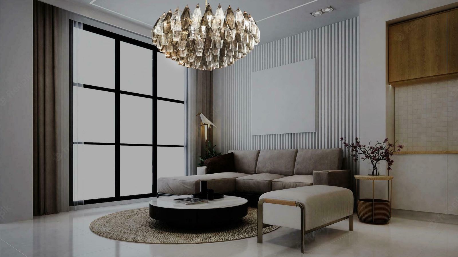 Charming Murano Glass Chandelier   185 Poliedri Clear And Smoked photo Lighting