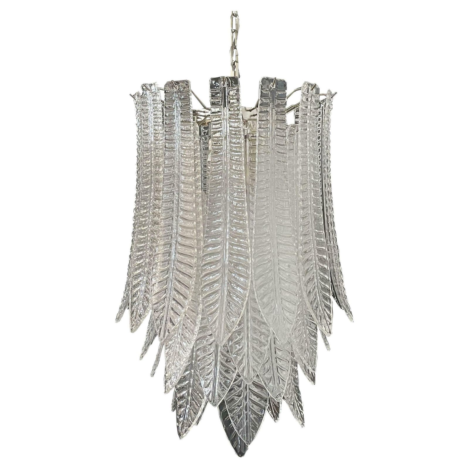 Amazing And Huge Italian Murano Felci Glass Chandelier   41 Glasses