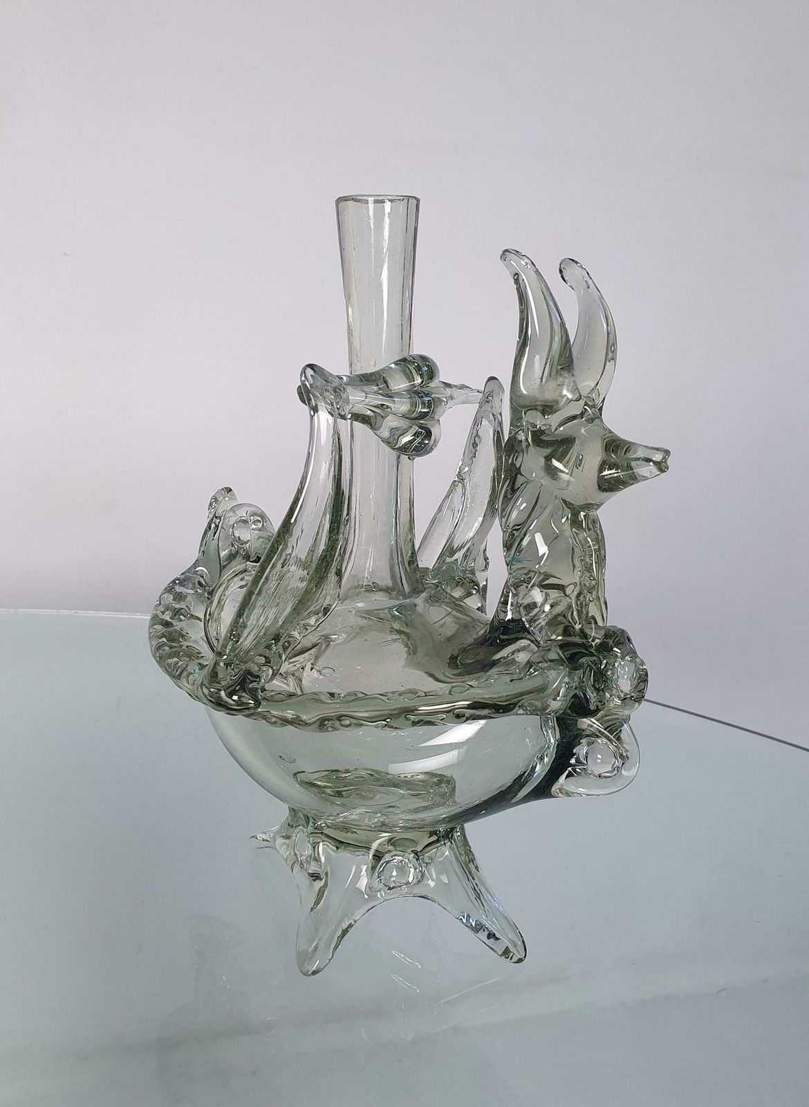 1940's Murano Animal Glass Vase Italy photo vintage