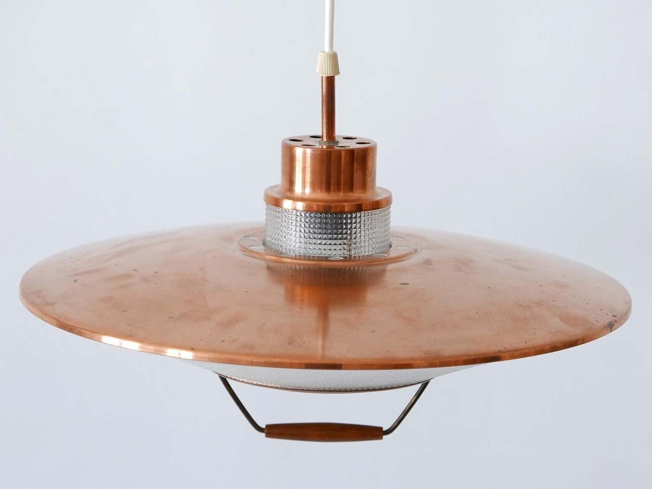 photo furniture Rare Mid Century Modern Scandinavian Copper Pendant Lamp Or Hanging Light 1960