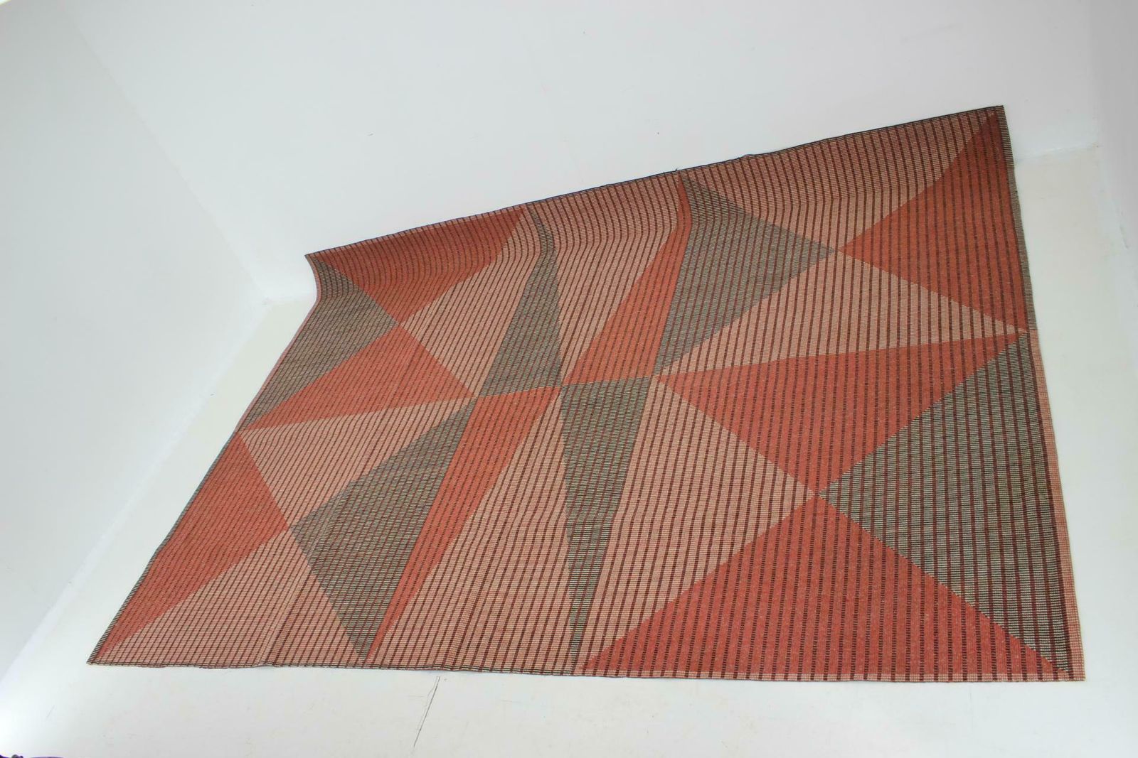 Xl Mid Century Bouclé Abstract Design Geometric Rug / Carpet, 1950s photo for sale