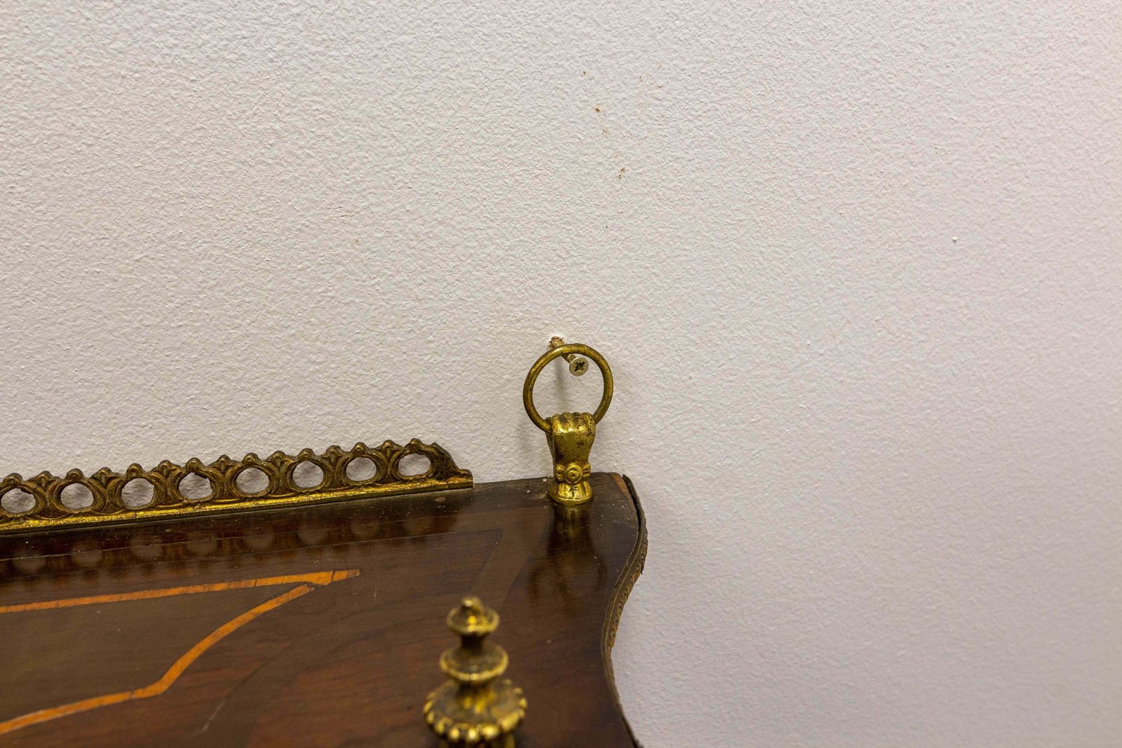 Wall Wood Shelves Napoleon III With Brass Gallery & Marquetry, Late 19th Century photo buy
