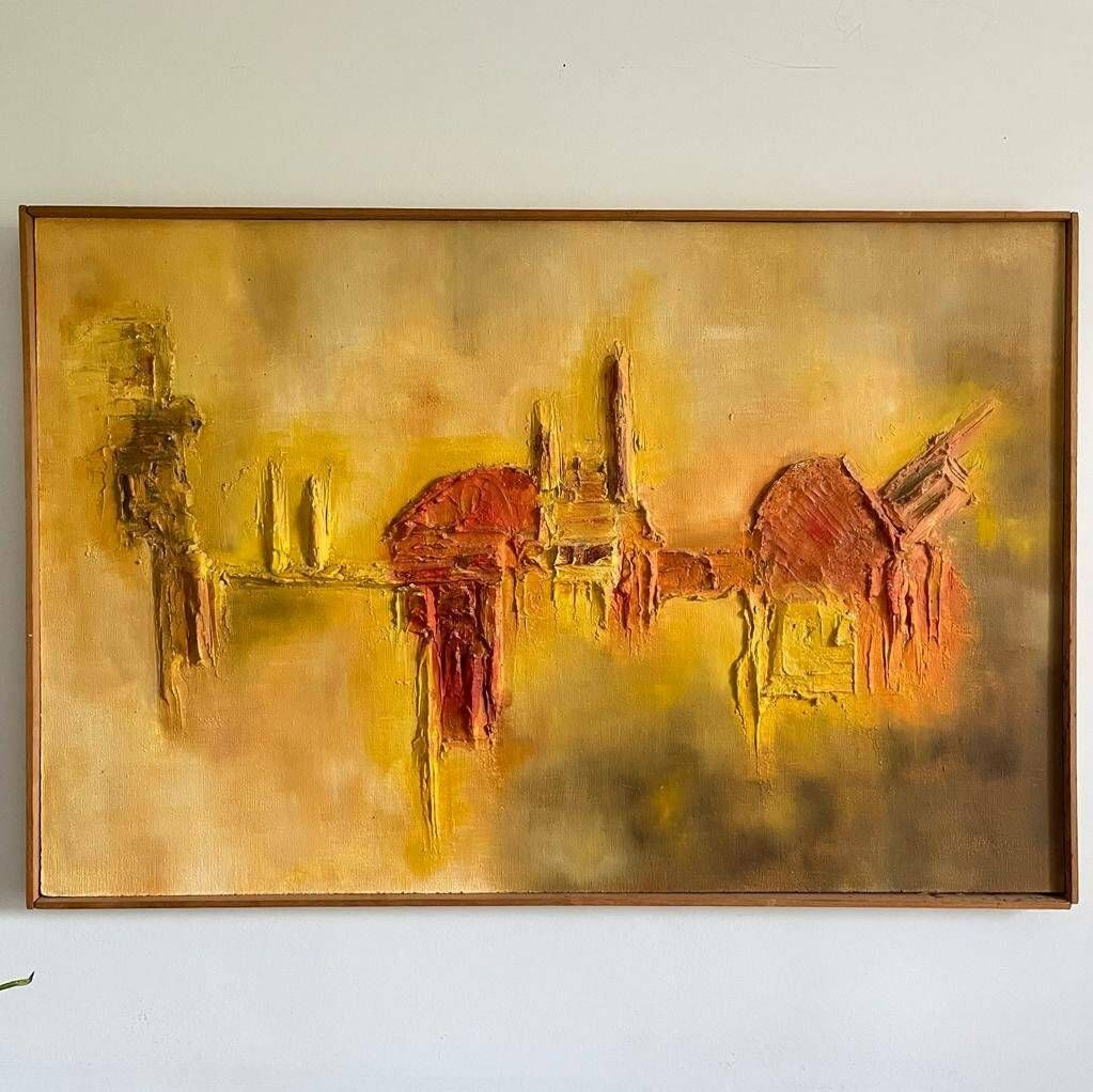 Original 70s Oil Painting/ Relief By John Jackson photo buy