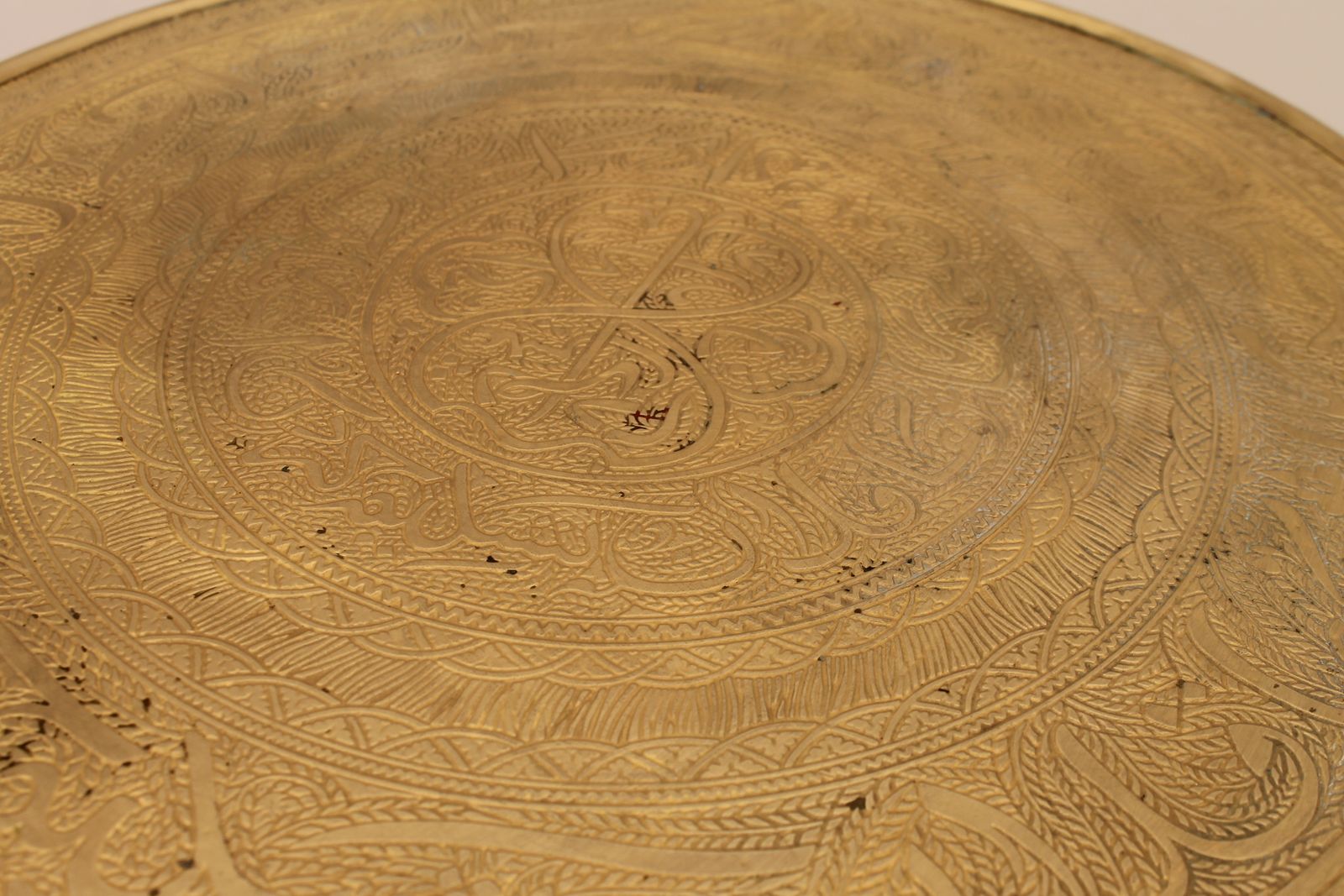 Art Deco Wood And Brass Round Side Table, Bohemia, 1930s photo vinterior