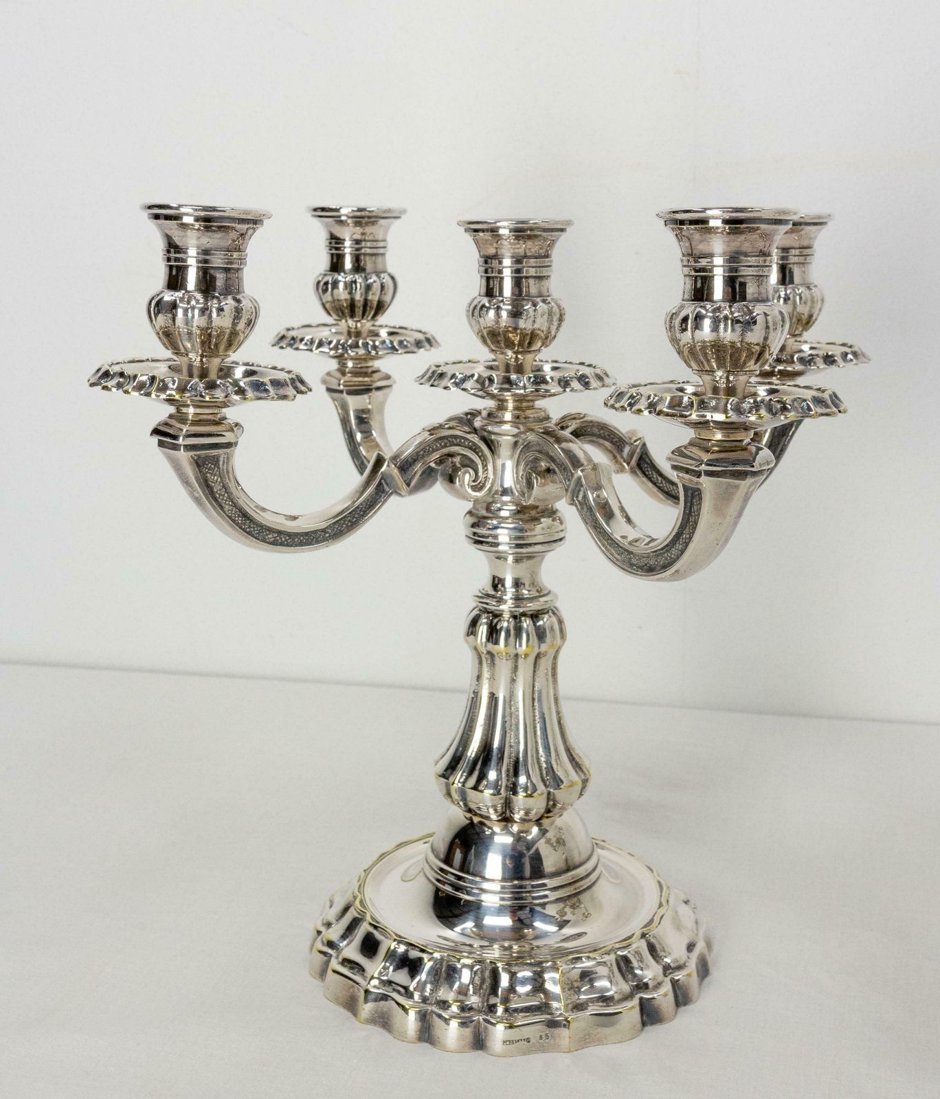 Pair Of Bronze Candleholders Louis XV Style, French, Late 19th Century photo for sale