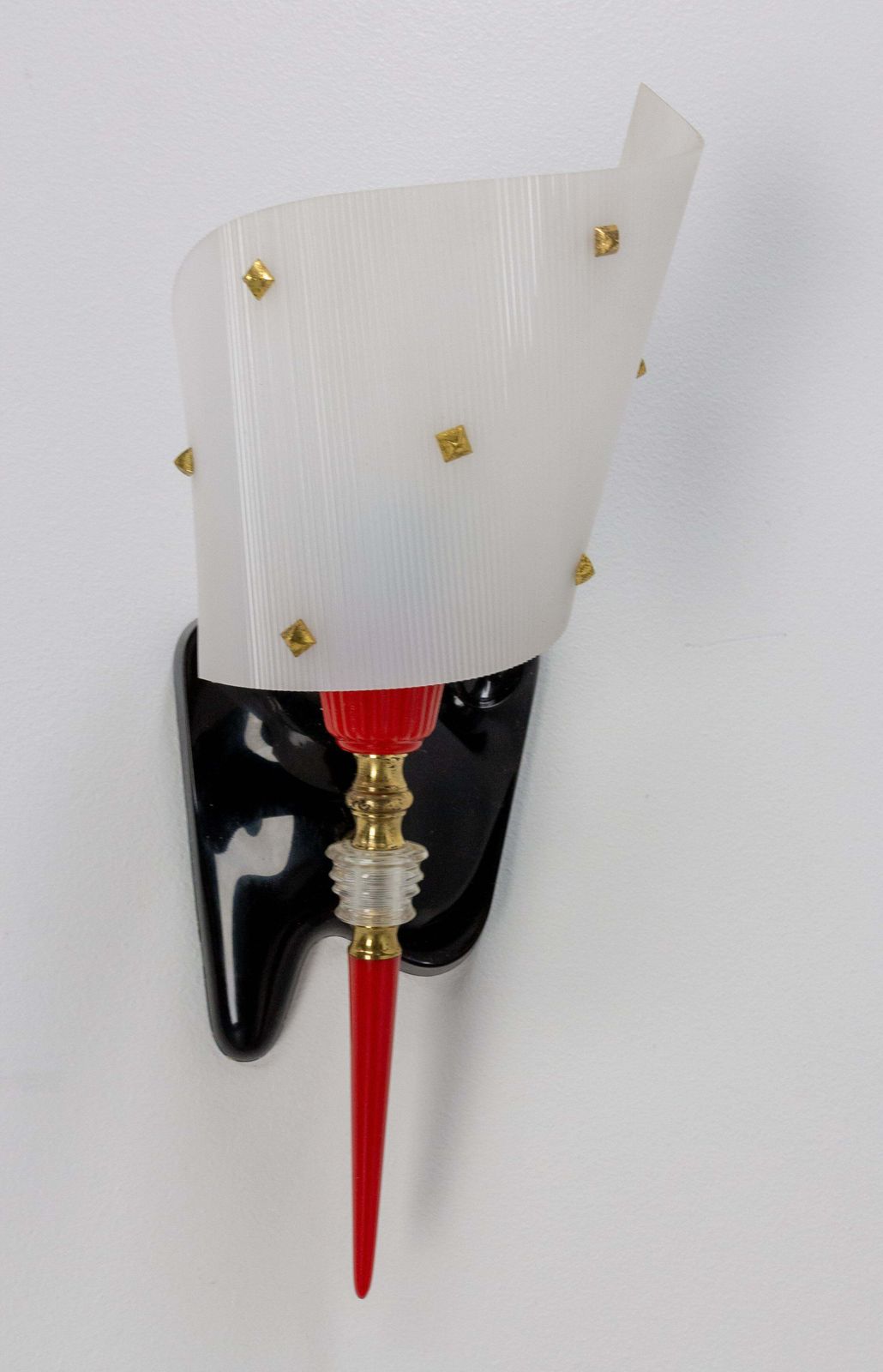 Pair Of Sconces Brass And Acrylic Pierre Guariche Lights, French Mid 20thcentury photo 1058.0