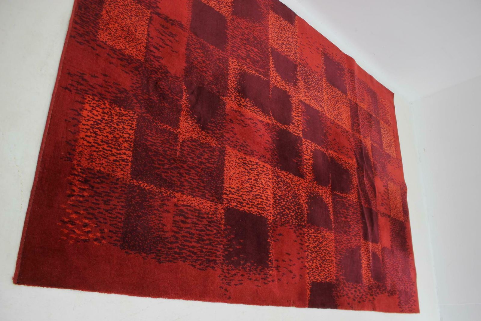 Mid Century Abstract Design Geometric Rug / Carpet, 1970s / Czechoslovakia photo Textiles