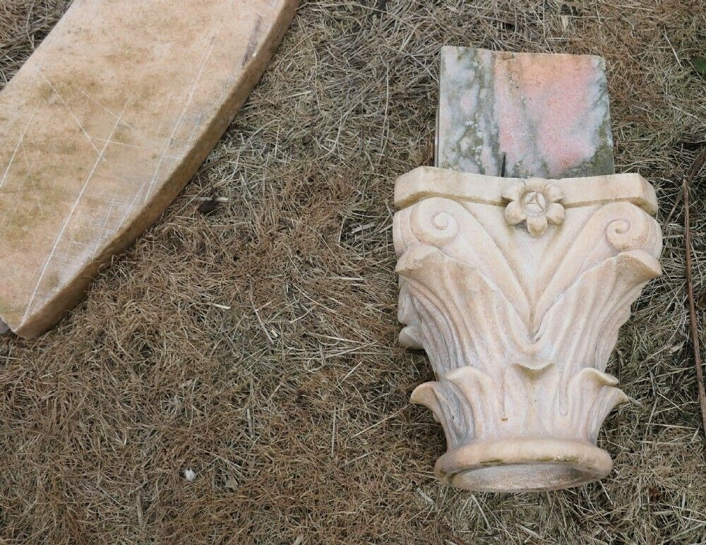 photo for sale A Wonderful Natural Pink Marble Gazebo With Seats