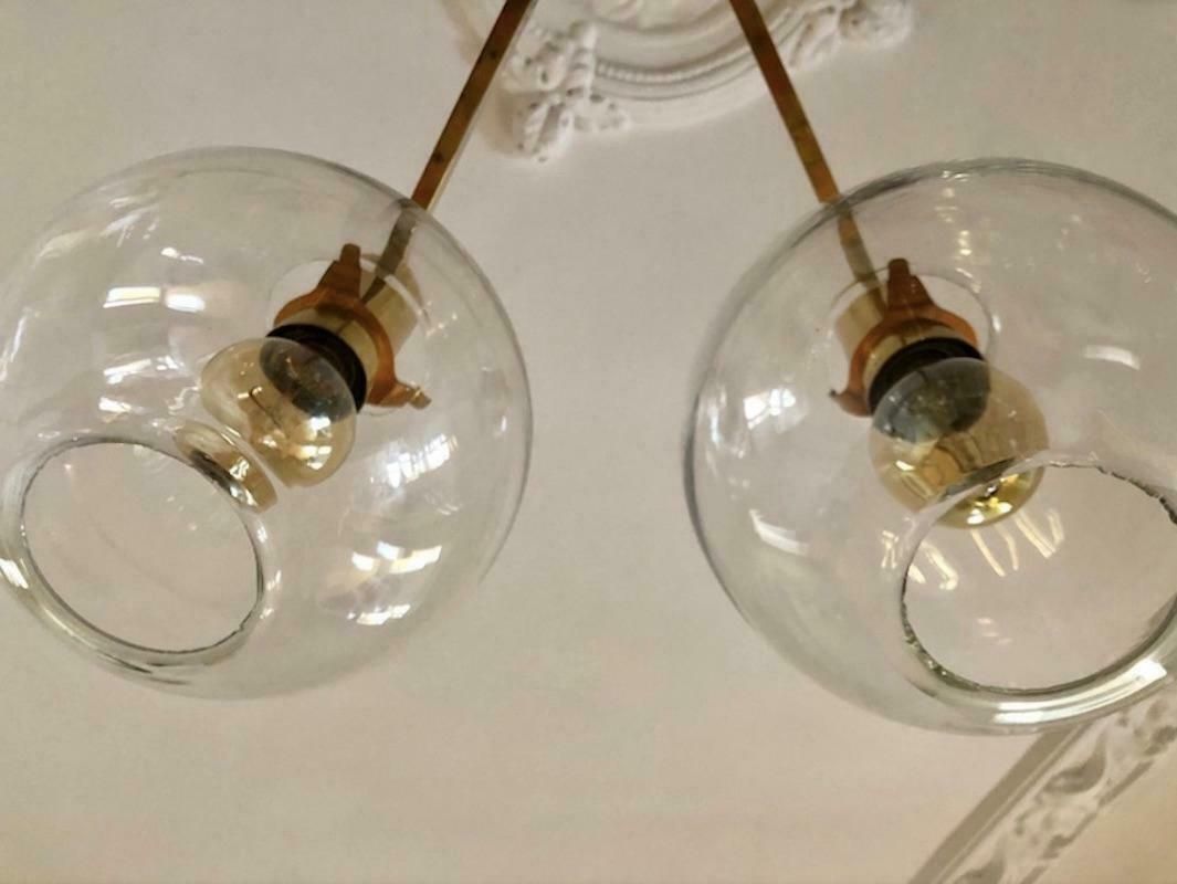 Hans Agne Jakobsson 'Pastoral' Brass Chandelier With Six Light Globes photo buy