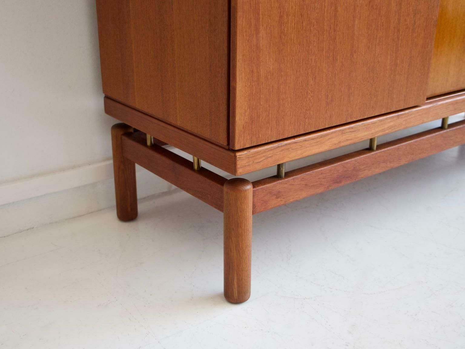 Mid 20th Century Modern Teak Sideboard With Brass Details photo vintage
