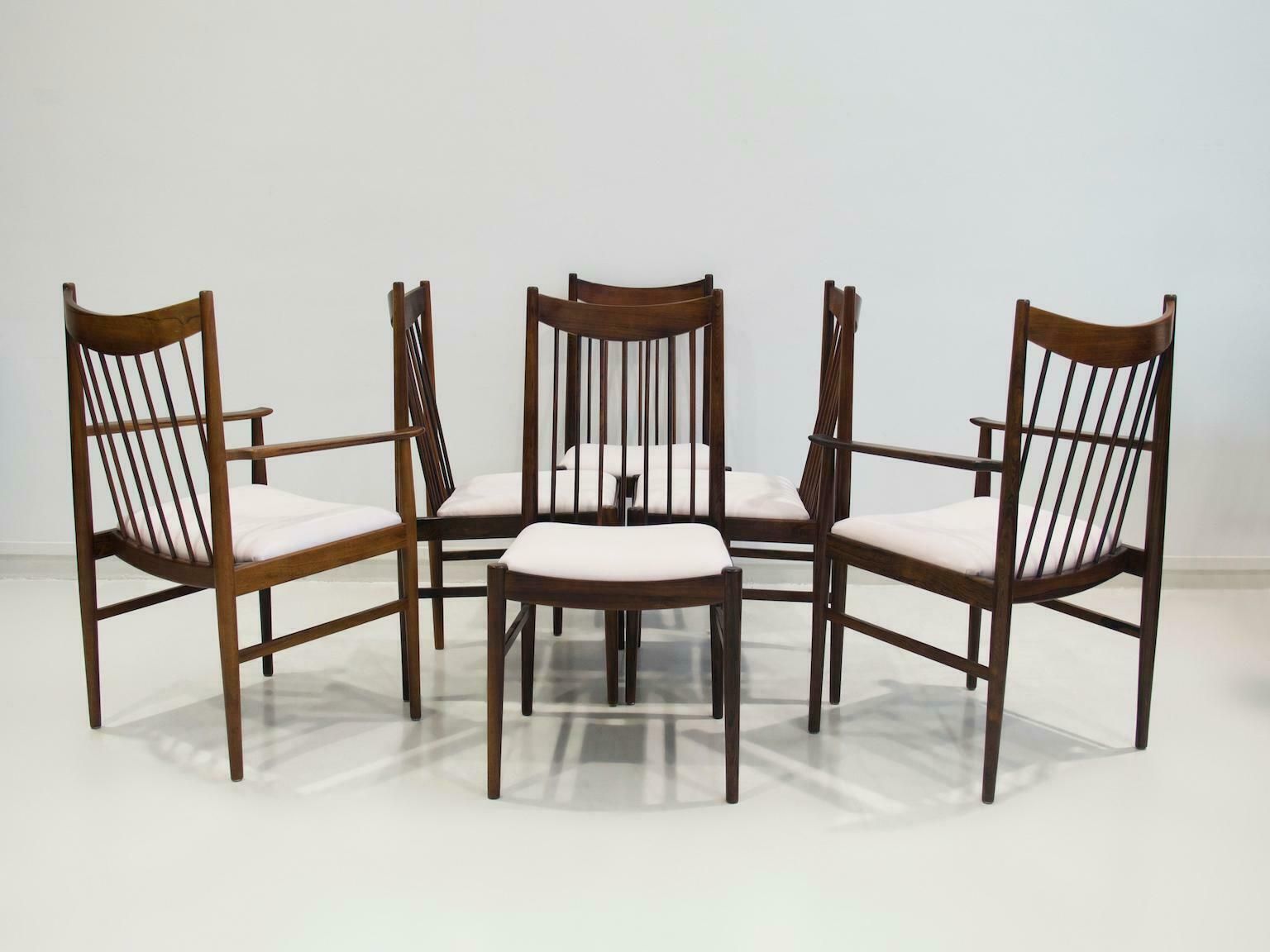 Set Of Six Arne Vodder Model 422 Wooden Dining Chairs With Fabric Upholstery photo for sale