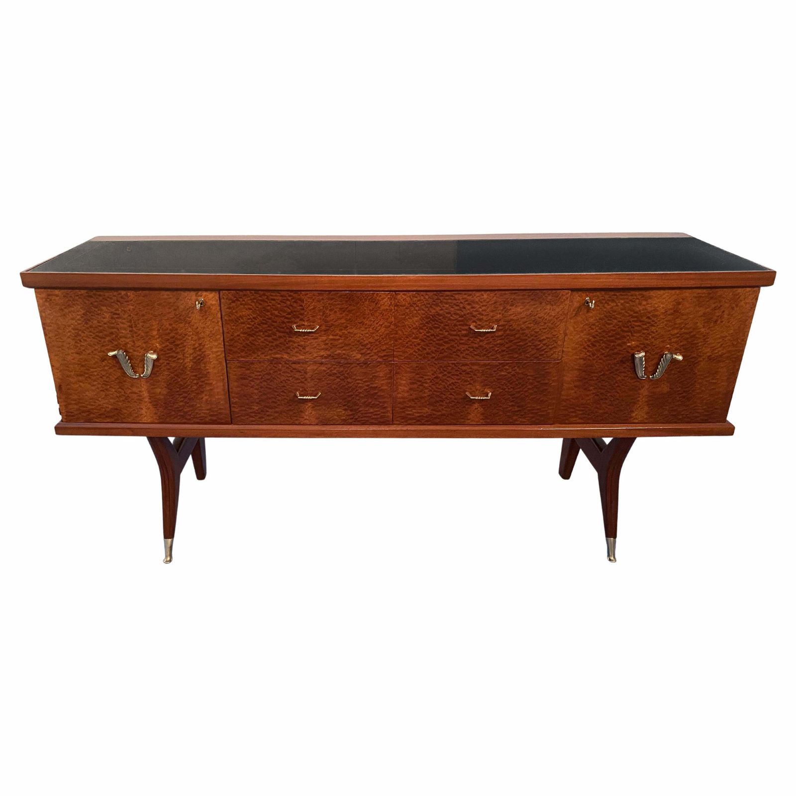 Italian Midcentury Amboyna Briar Sideboard By Vittorio Dassi, 1950s photo furniture