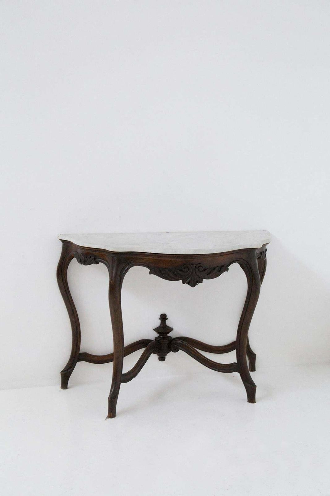 Antique Italian Console In Wood And White Marble photo for sale